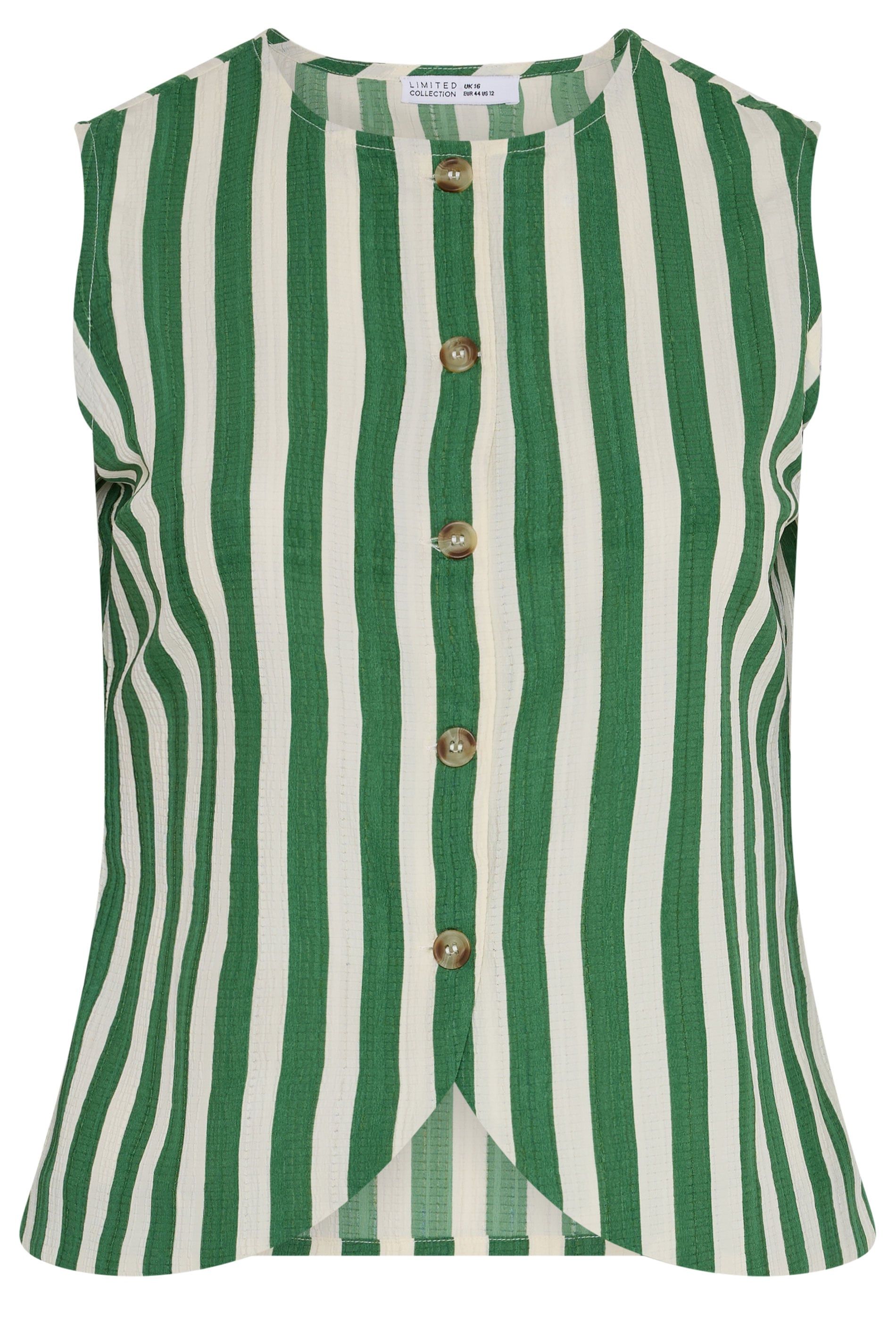 Yours Woven Stripe Waistcoat