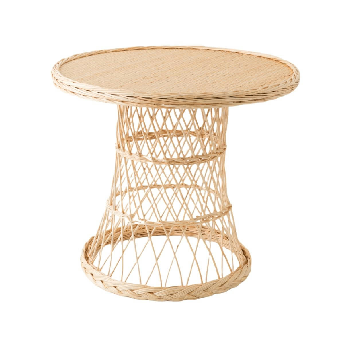 GUERIDON - Table ronde en osier D80