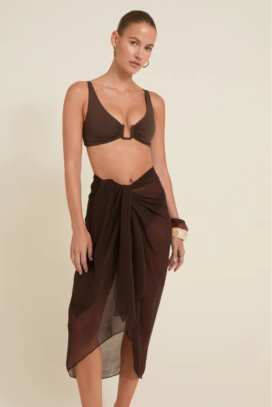Santorini Sarong - Espresso