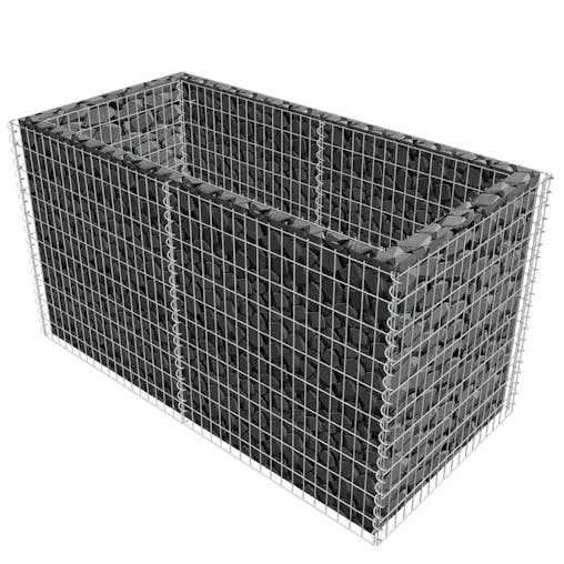 NNEVL Gabion Raised Bed Steel 180x90x100 cm Silver