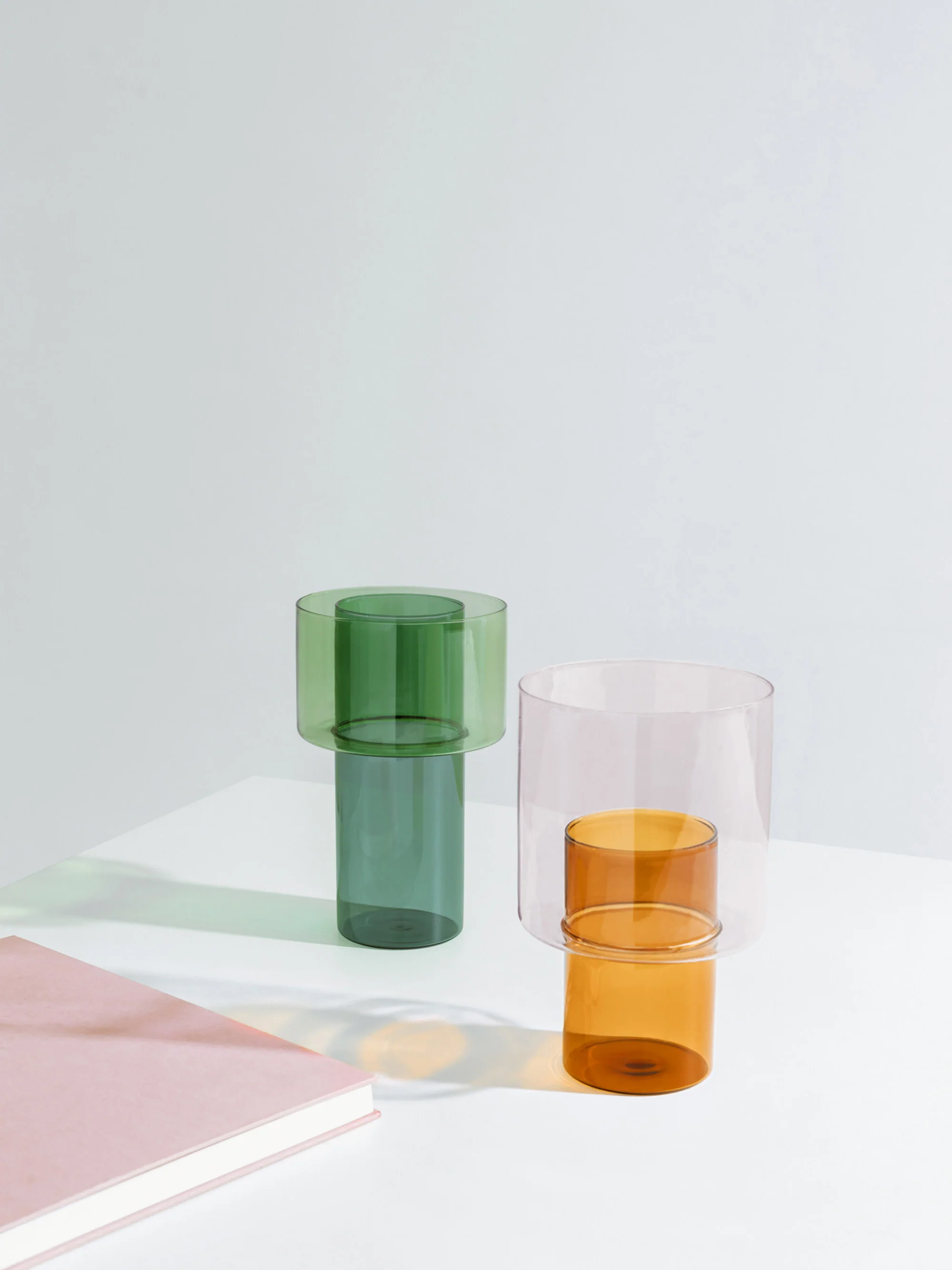 Handgefertigte Glas-Vase Boreale, H 21 cm