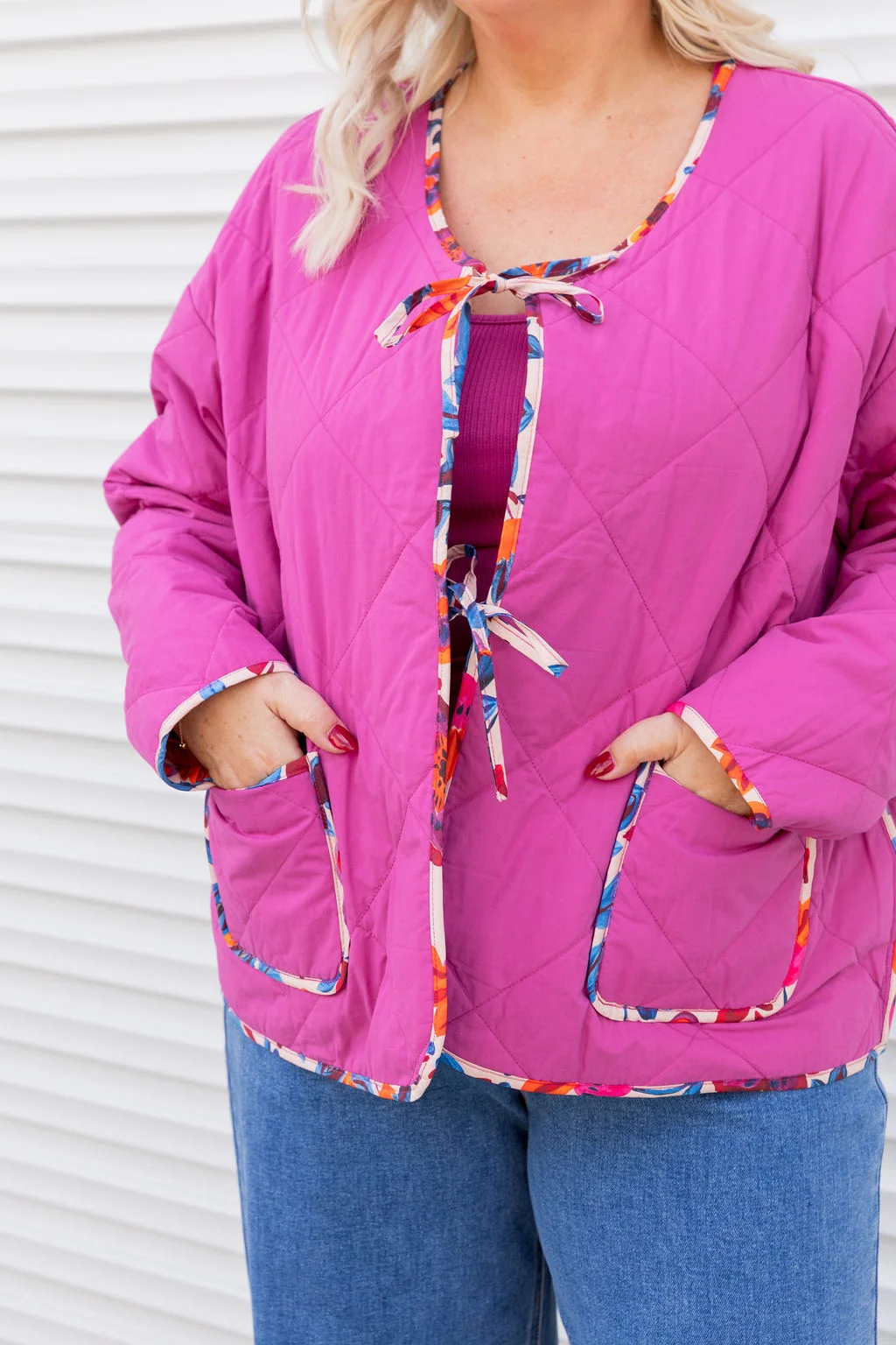 Deja Reversible Jacket in Jardin/Deep Magenta