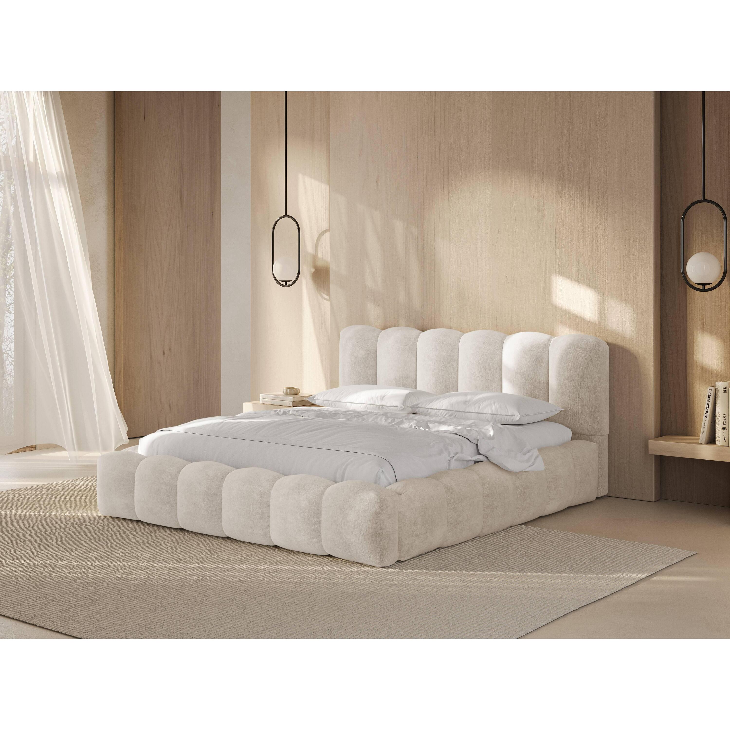 Micadoni Lupine Bedframe met Opbergruimte 200 x 200 cm - Chenille - Li