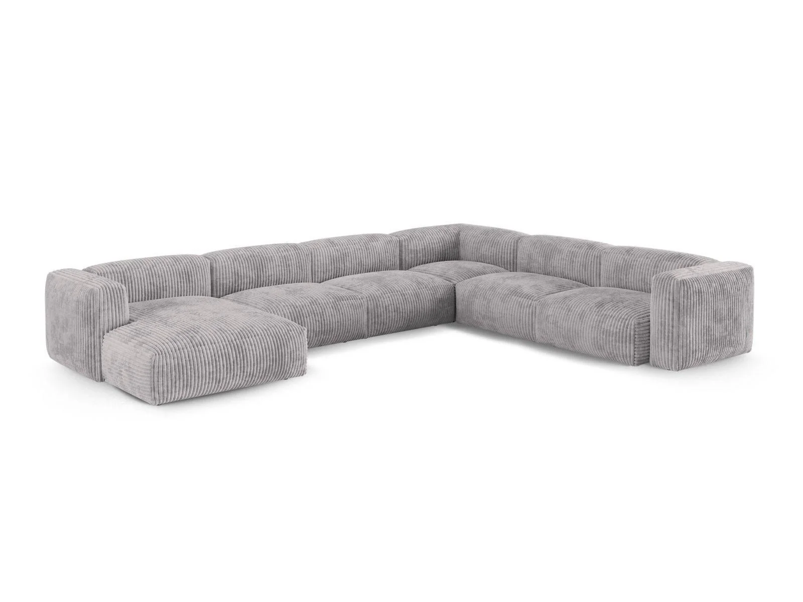 Modulaire hoekbank Martina rechts ribstof