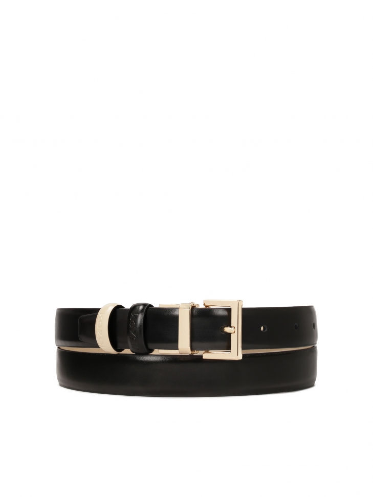 Women's leather double-sided belt