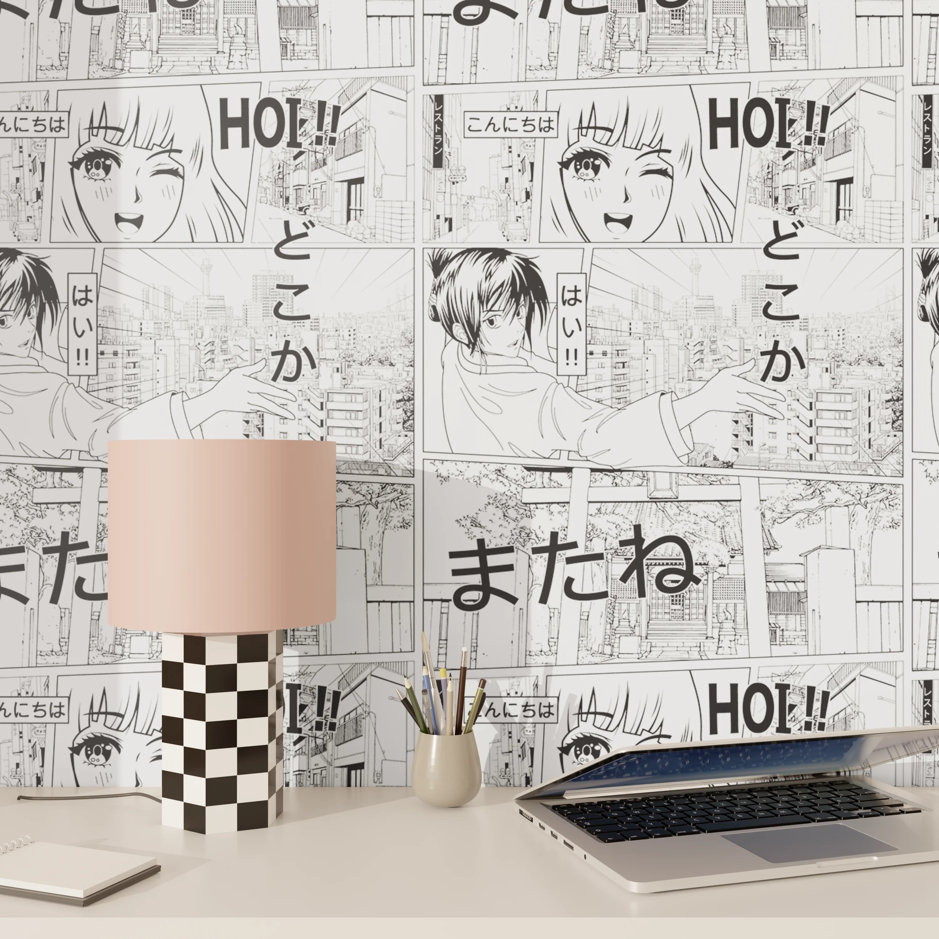 4MURS Papier peint intissé ATSUKO coloris blanc