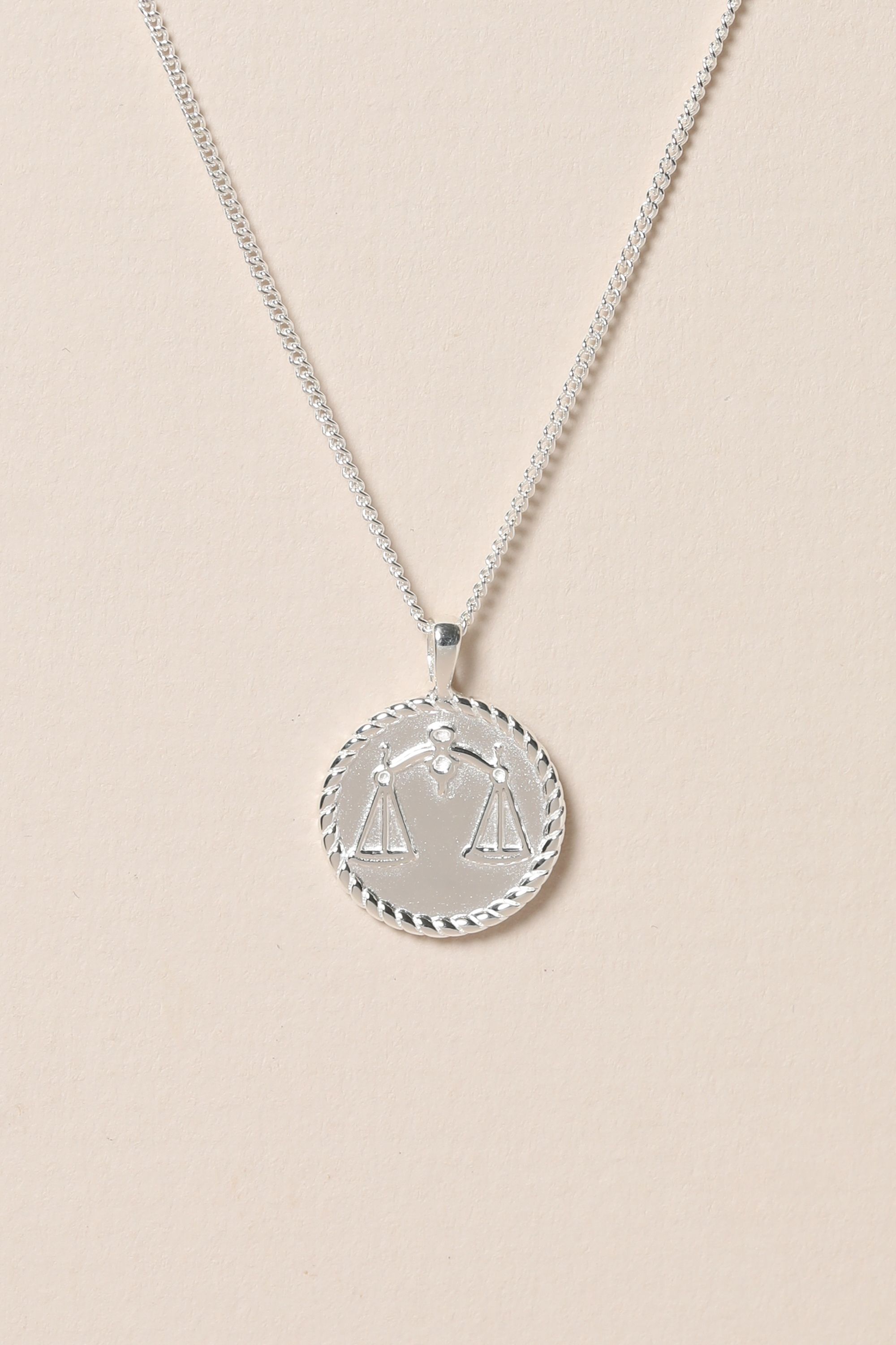 Simply Silver Sterling Silver 925 Zodiac Pendant - Libra