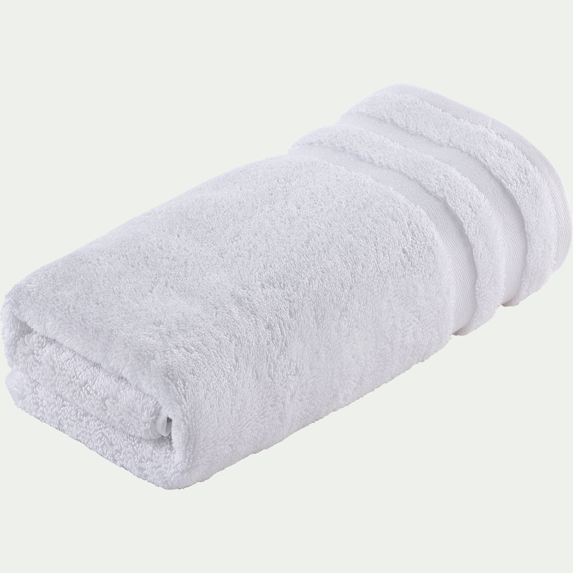 RIVIERA - Serviette de toilette qualité hôtelière en coton - blanc 50x100cm