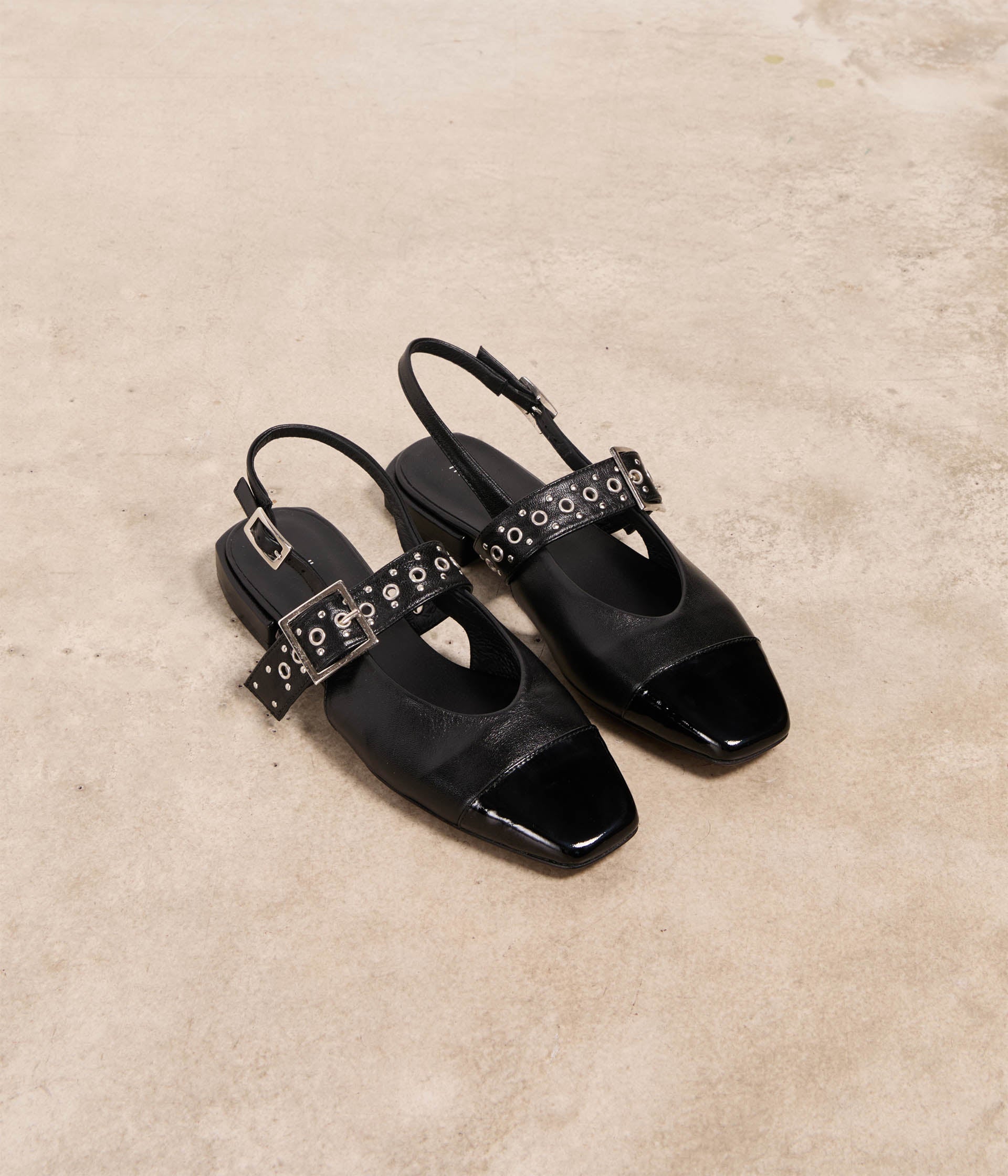 Slingbacks noires Mirabelle
