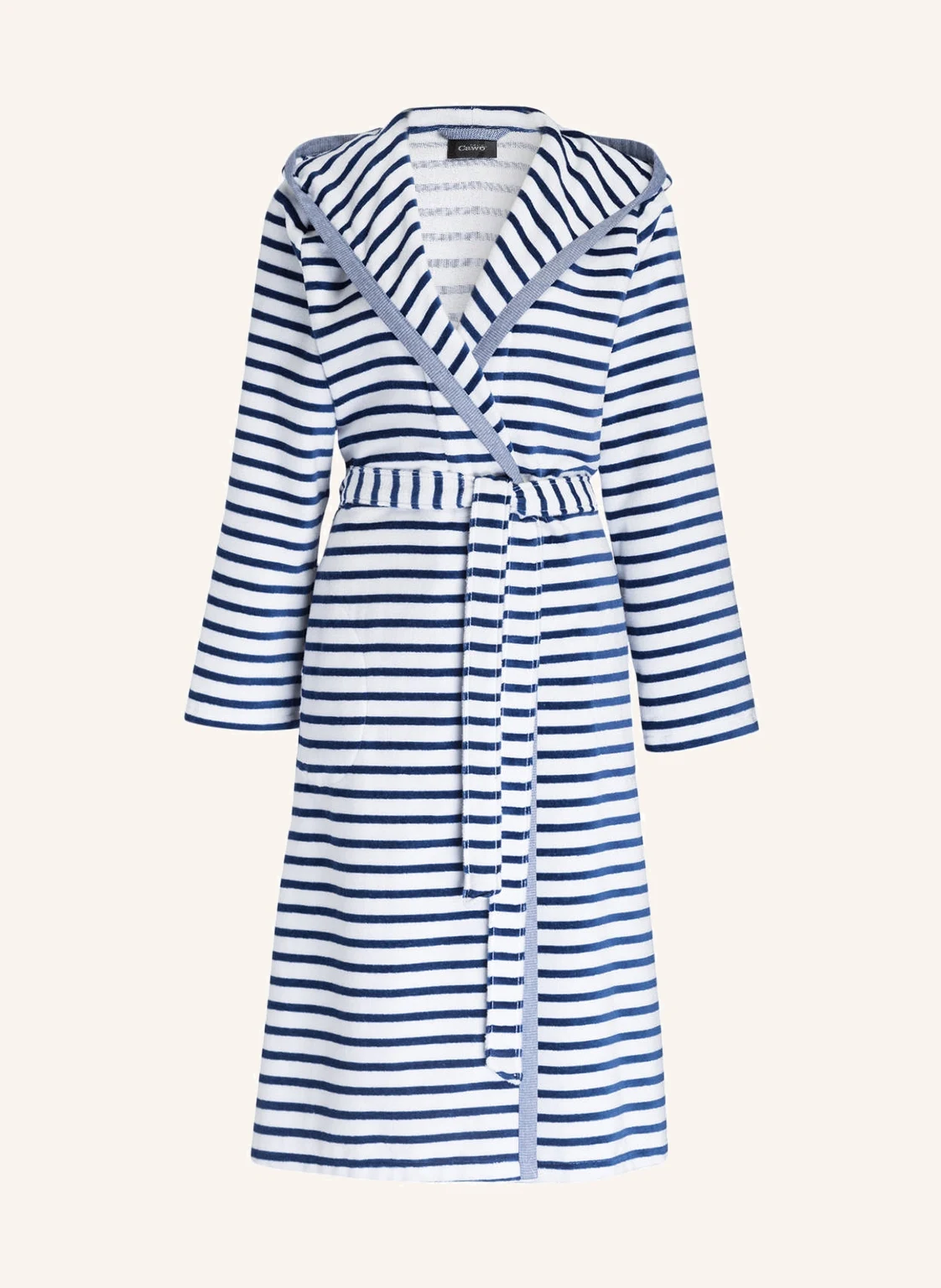 Cawö Damen-Bademantel BRETON mit Kapuze