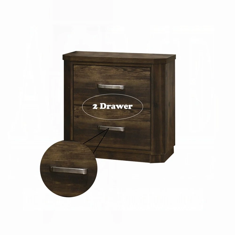 Charming Rustic Wooden Nightstand with Two Drawers for Bedroom Enhancement