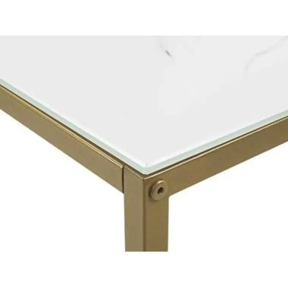 DELANO - Consoletafel - Goud/Wit - Veiligheidsglas