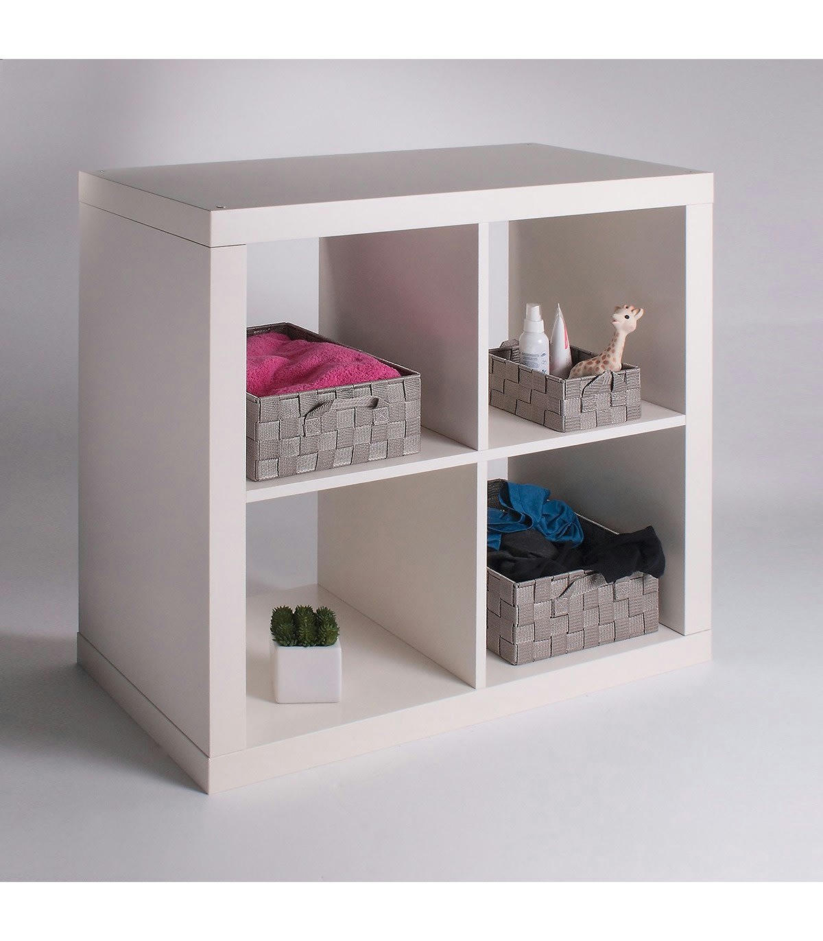 - Panier sangle 2 poignées coloris taupe - 35.5x25x12.5cm