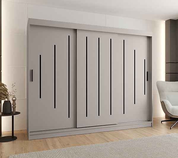 Armoire Rubino Y a portes coulissanteH. 200 x L. 250 x P. 62, 3 portes
