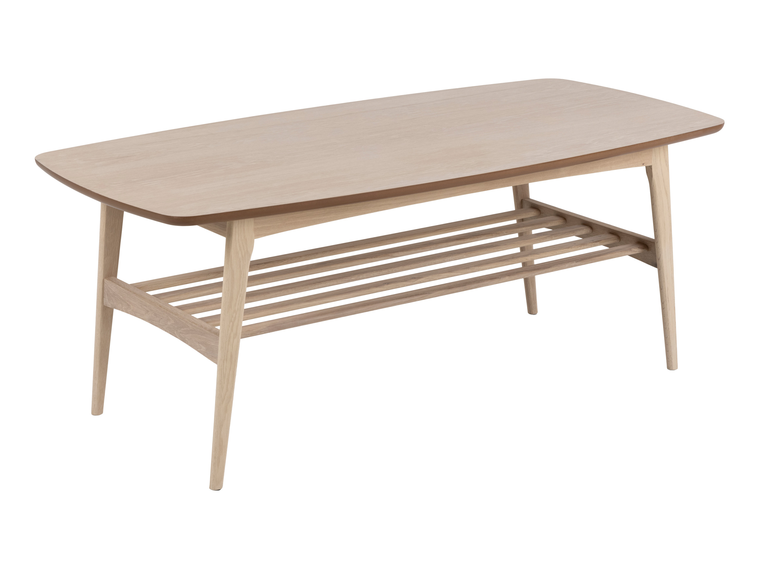 Ława Arco wood 120 cm z półką, dąb bielony