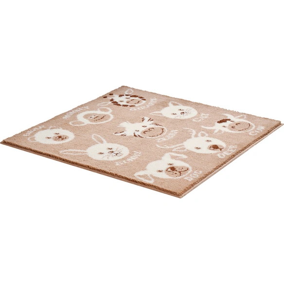 Badematte »Happies«, BxL: 100 x 100 cm, beige, aus 100% Polyacryl