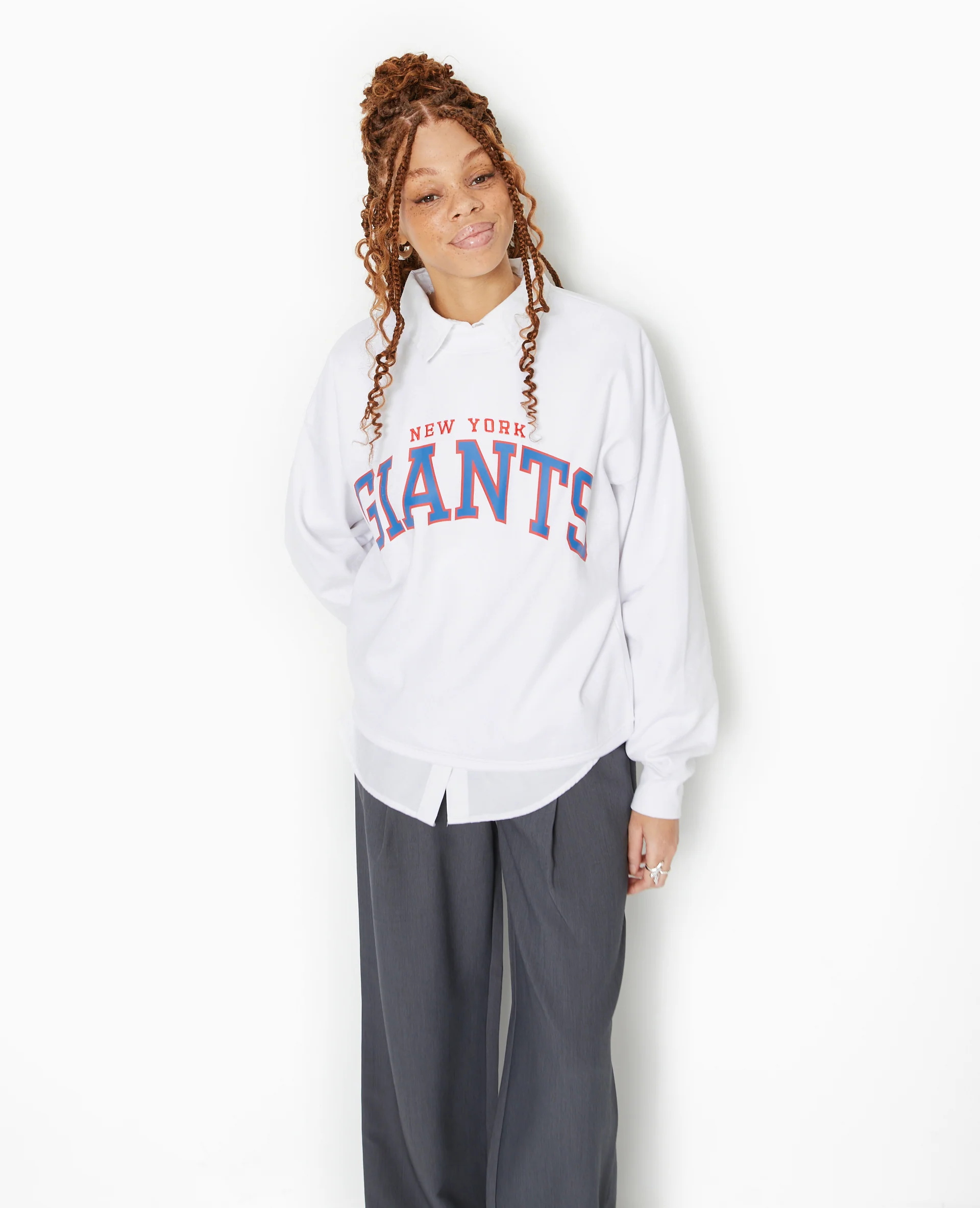 Sweat oversize avec print et broderie GIANTS