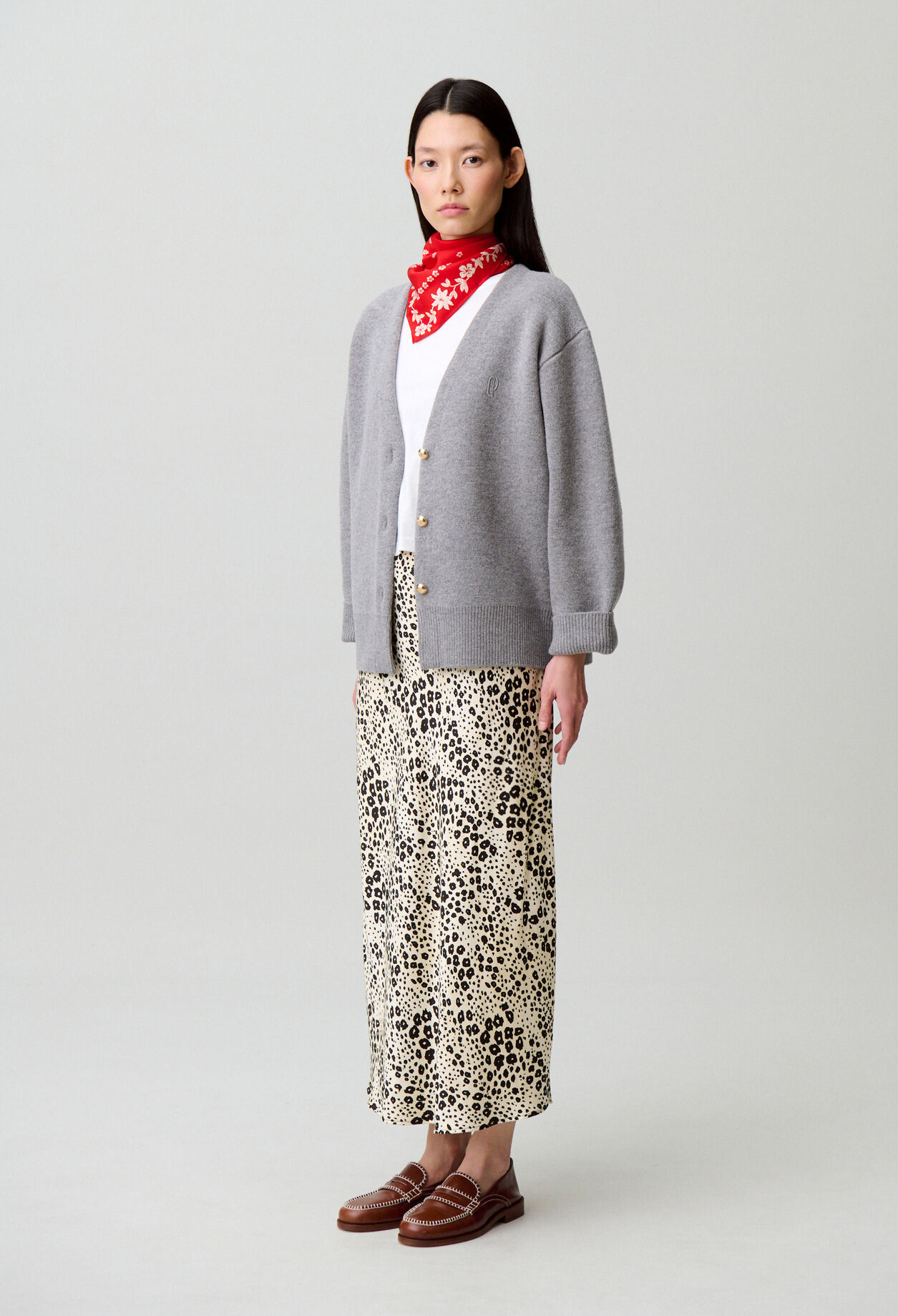Cardigan oversize laine mélangée