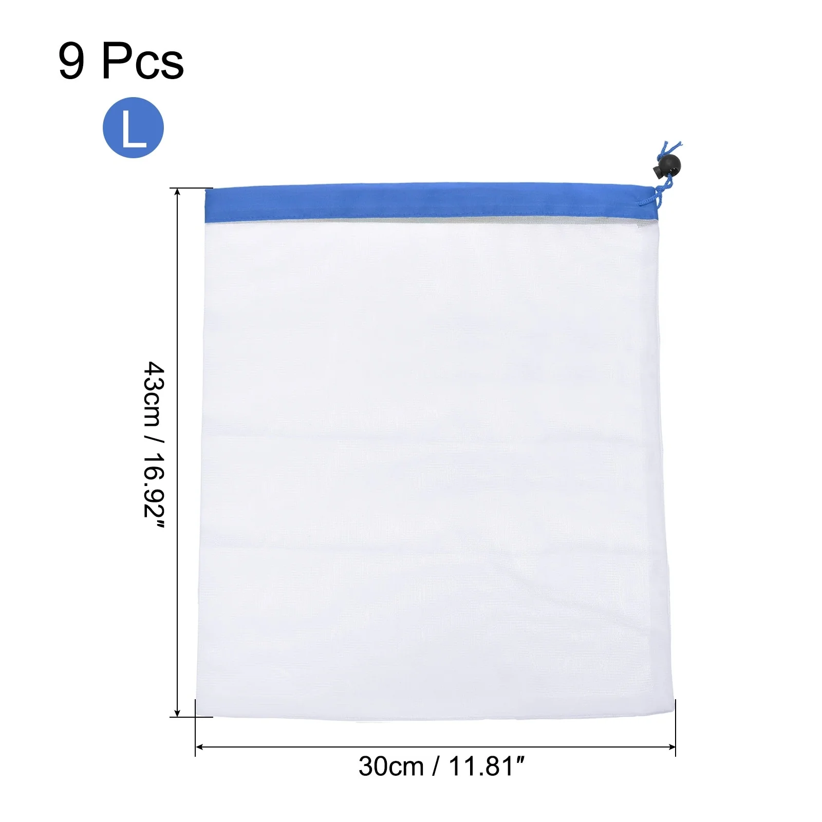 9Pcs Reusable Mesh Produce Bags, PEVA Multipurpose Grocery Bags- Green