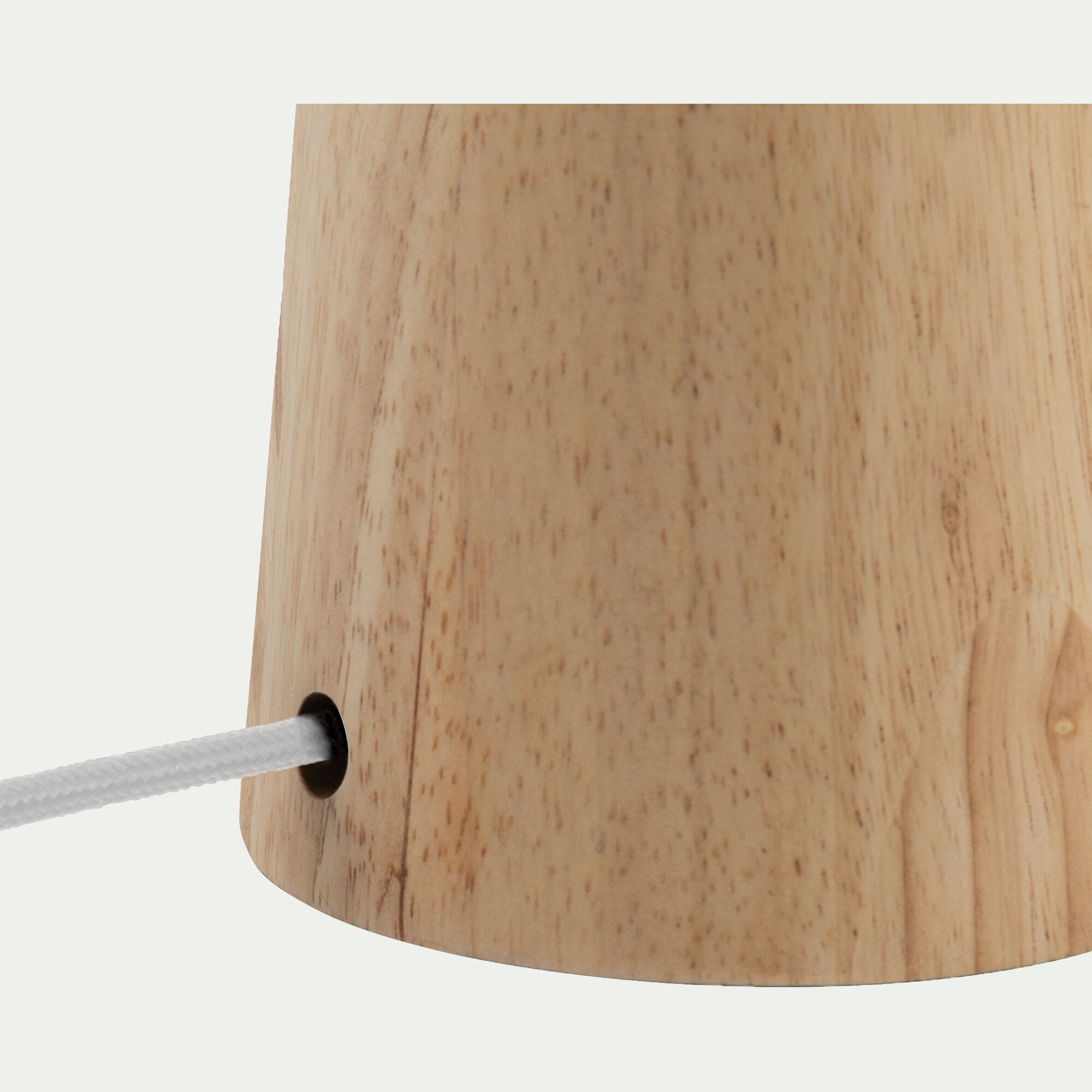 VATHIA - Pied de lampe électrifiée en bois d'hévéa H29cm - naturel