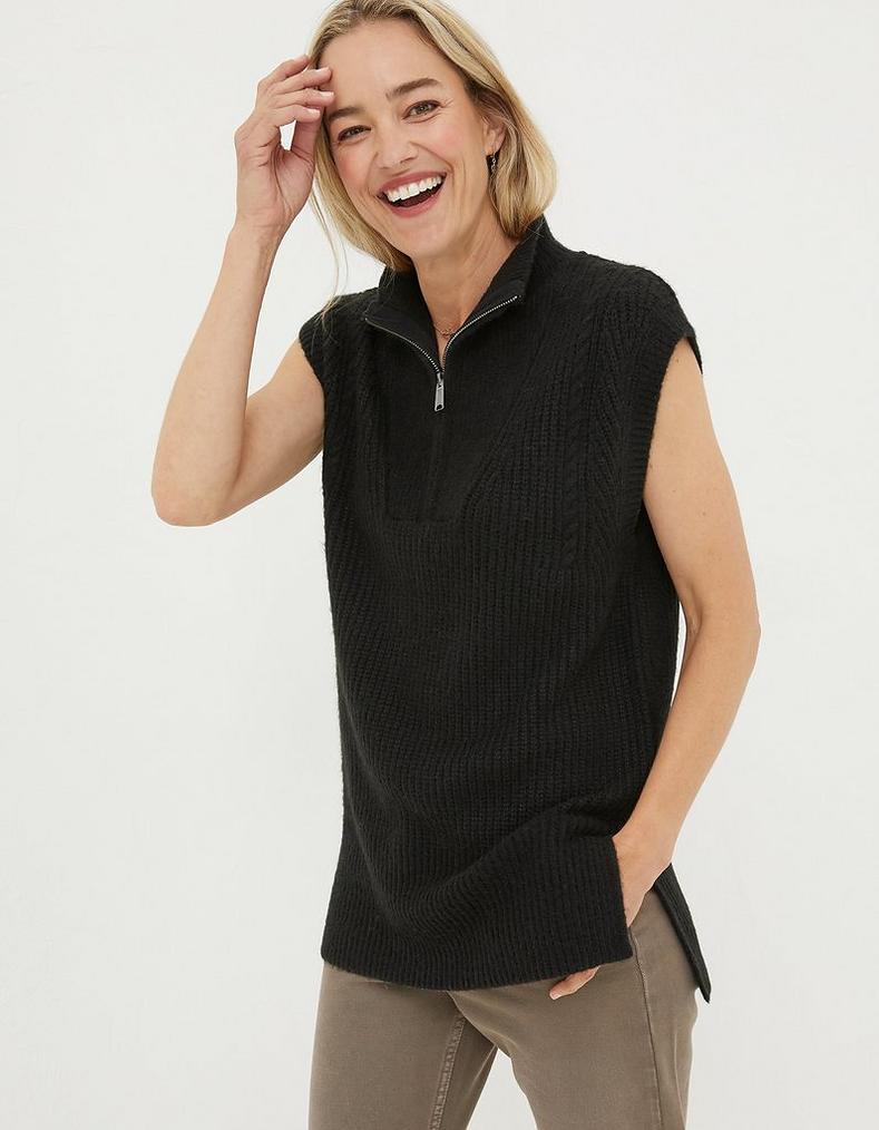 Josie Zip Neck Knitted Tank