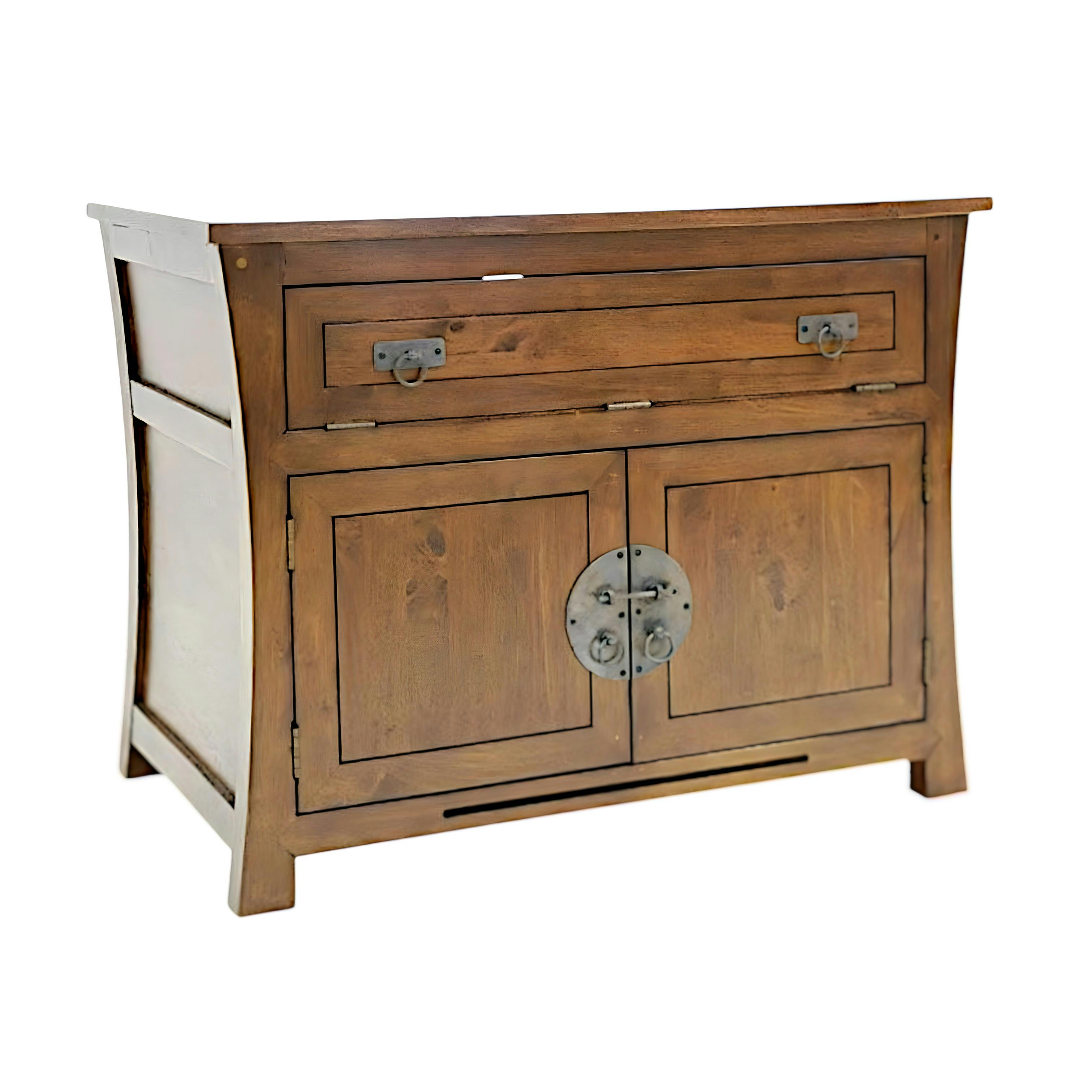 Meuble tv asiatique chinois hévéa 93cm MAORI