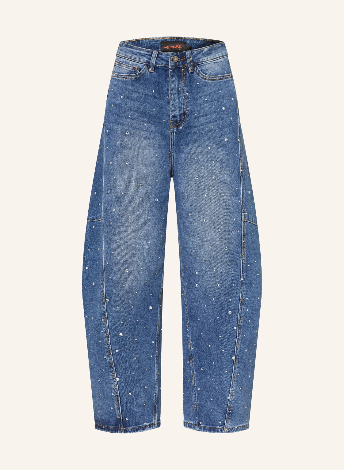 miss goodlife Barrel Jeans mit Schmucksteinen
