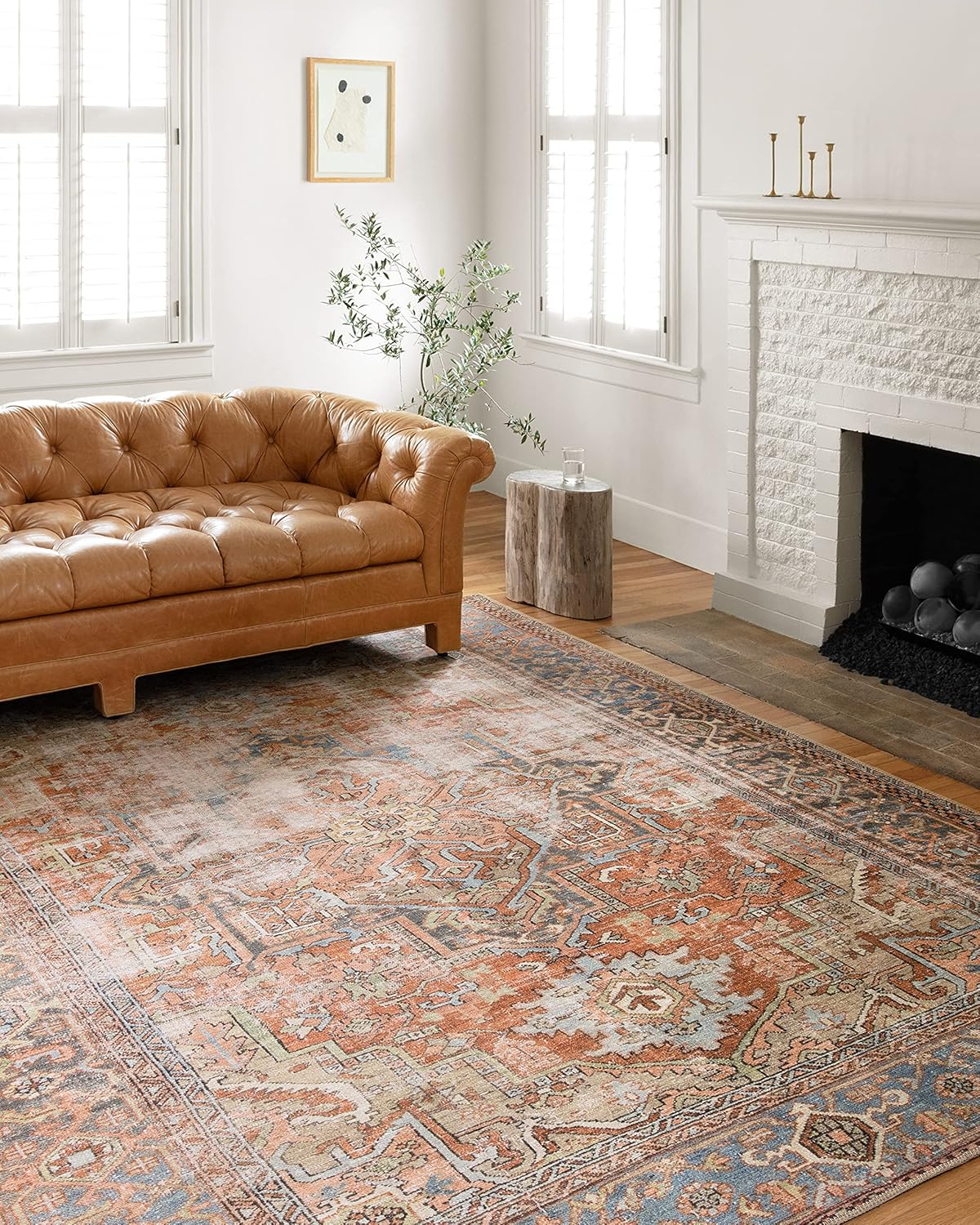 Loloi Loren Collection LQ-15 Terracotta/Sky 7'-6 x 9'-6 Area Rug