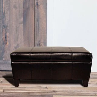 Ariel Black Storage Ottoman Bench