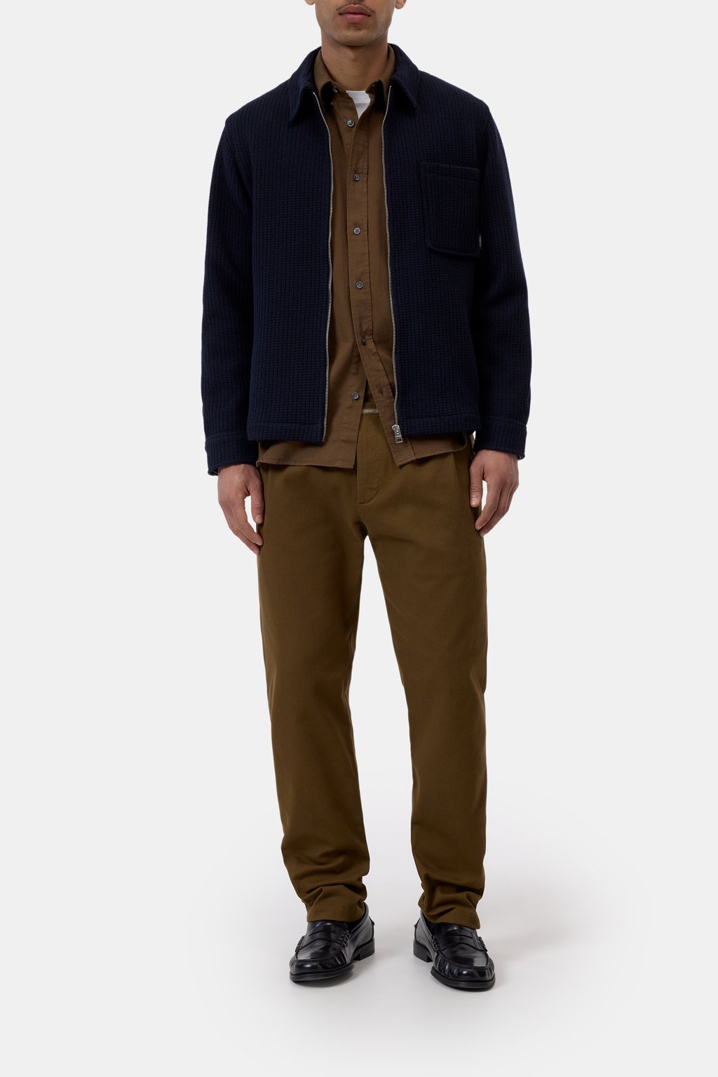 Strick-Overshirt mit Reißverschluss