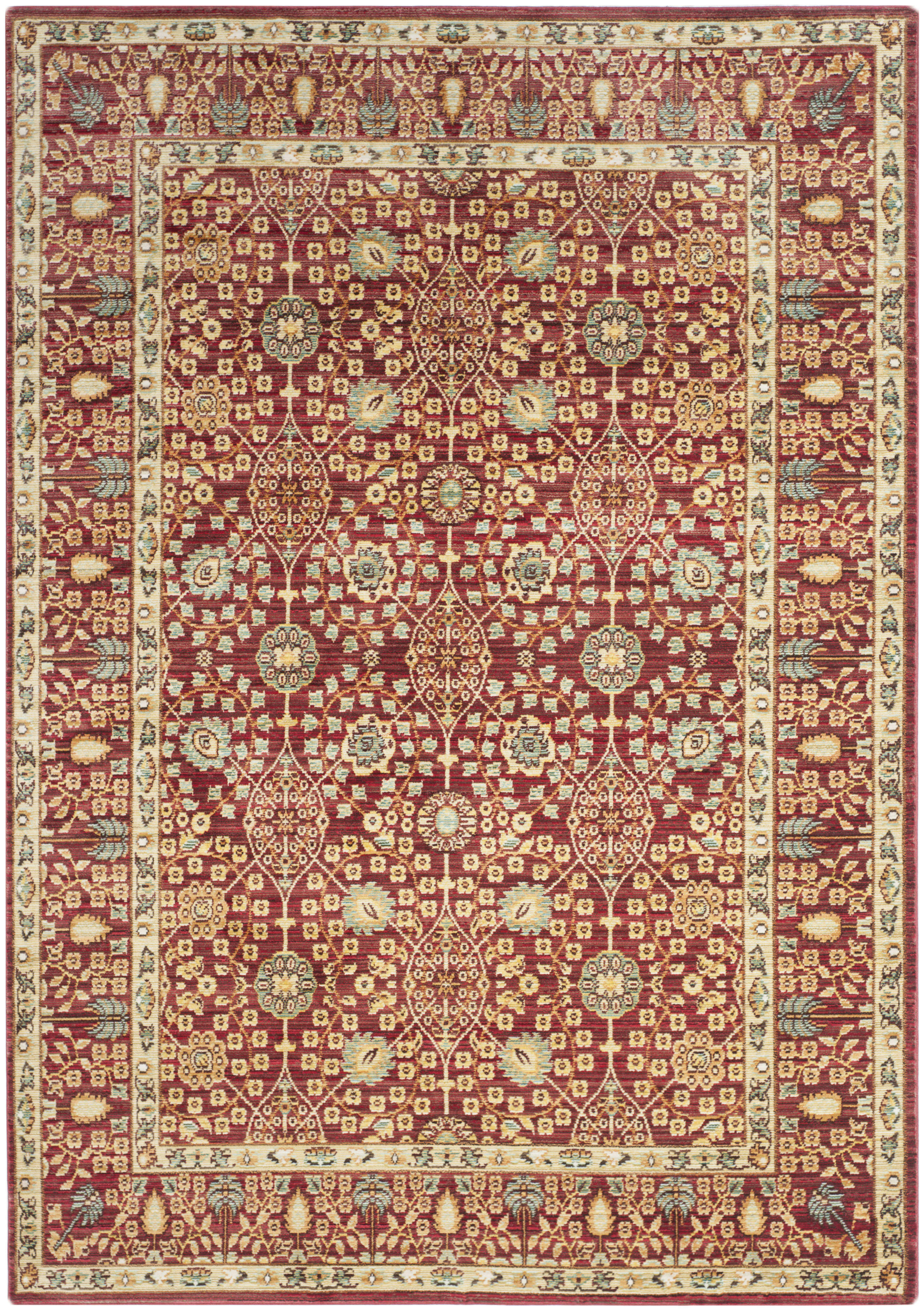 VALENCIA - Tapis de salon interieur en rouge & rouge, 152 x 244 cm