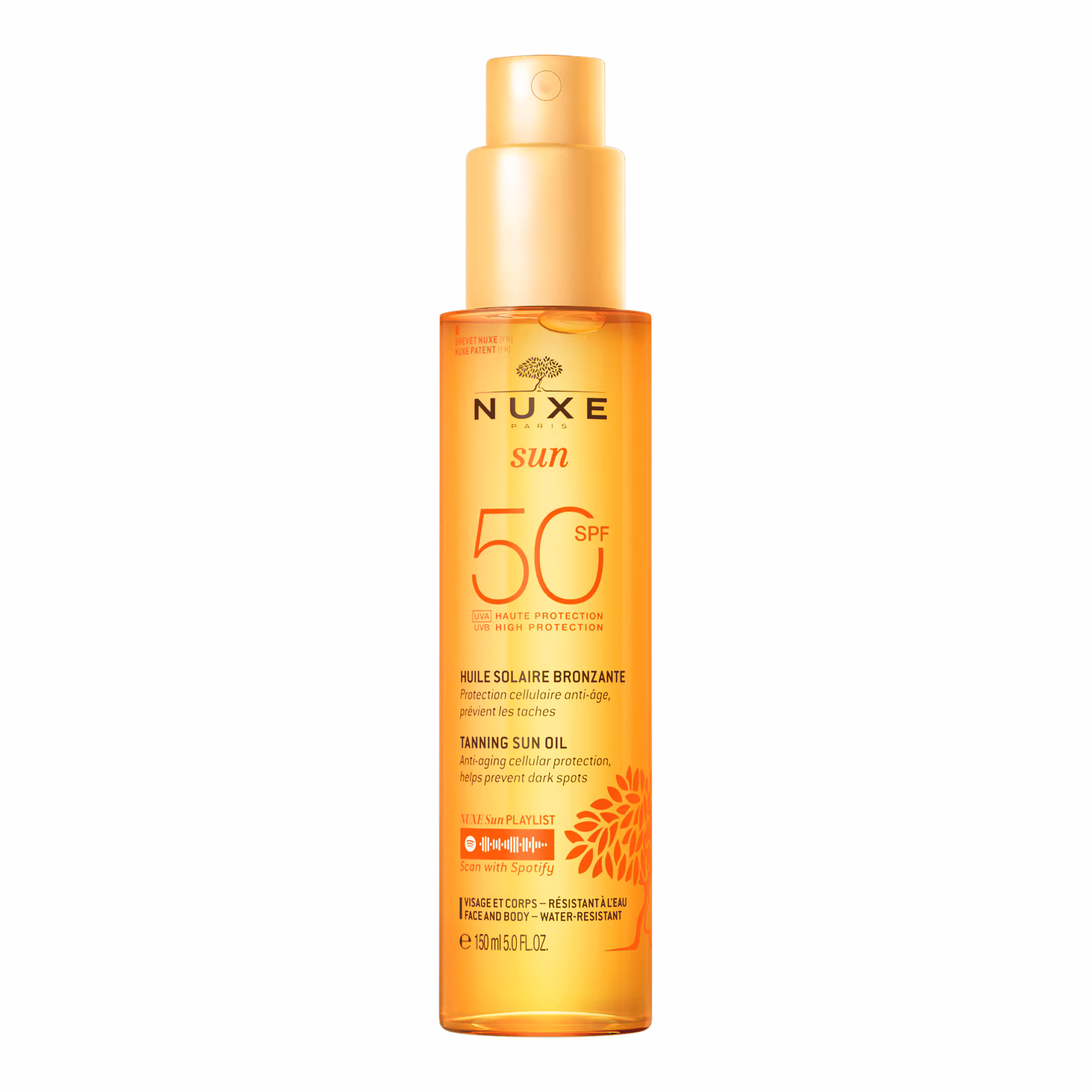 NUXE SUNHuile bronzante visage & corps haute protection spf50