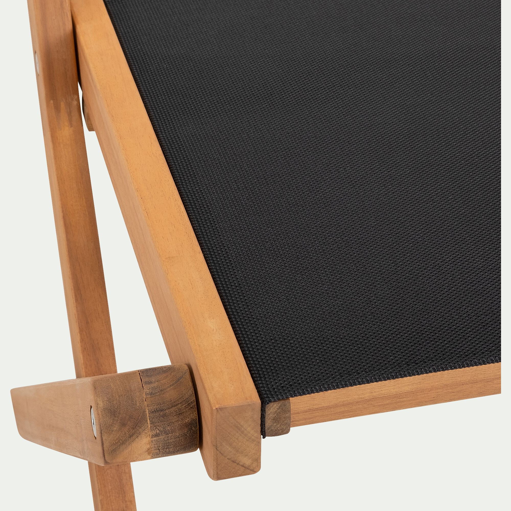 LAVISA - Chaise de jardin pliante en acacia huilé et tissu - noir