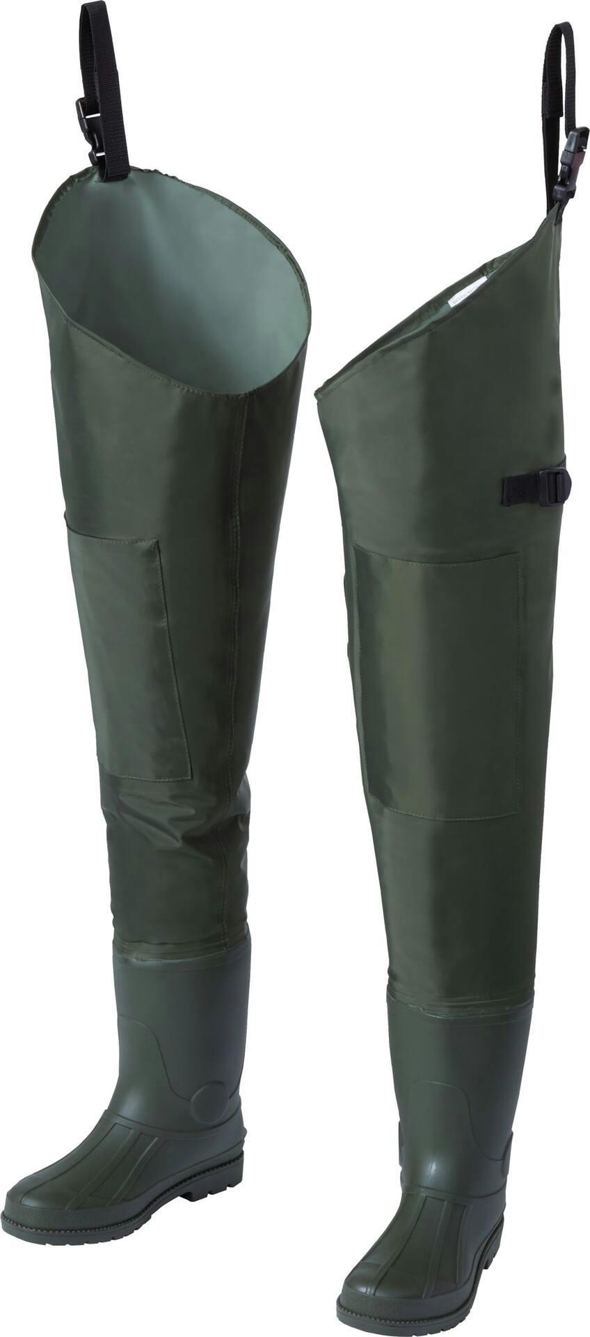 Outbound Adult PVC Bootfoot Hip Waders, Green