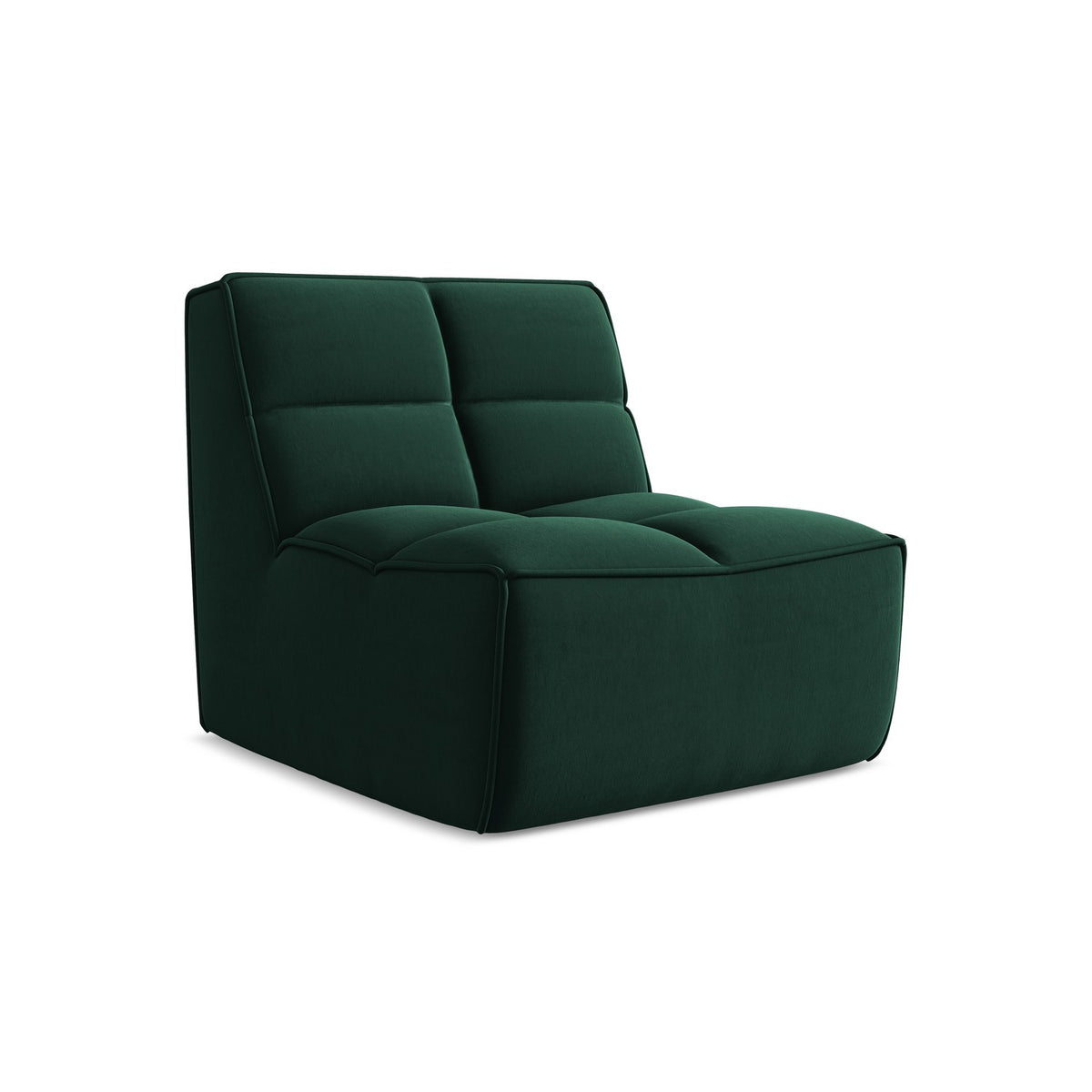 LaMiaSofa Bankmodule midden Belluno - velours - flessengroen - 80x93x75