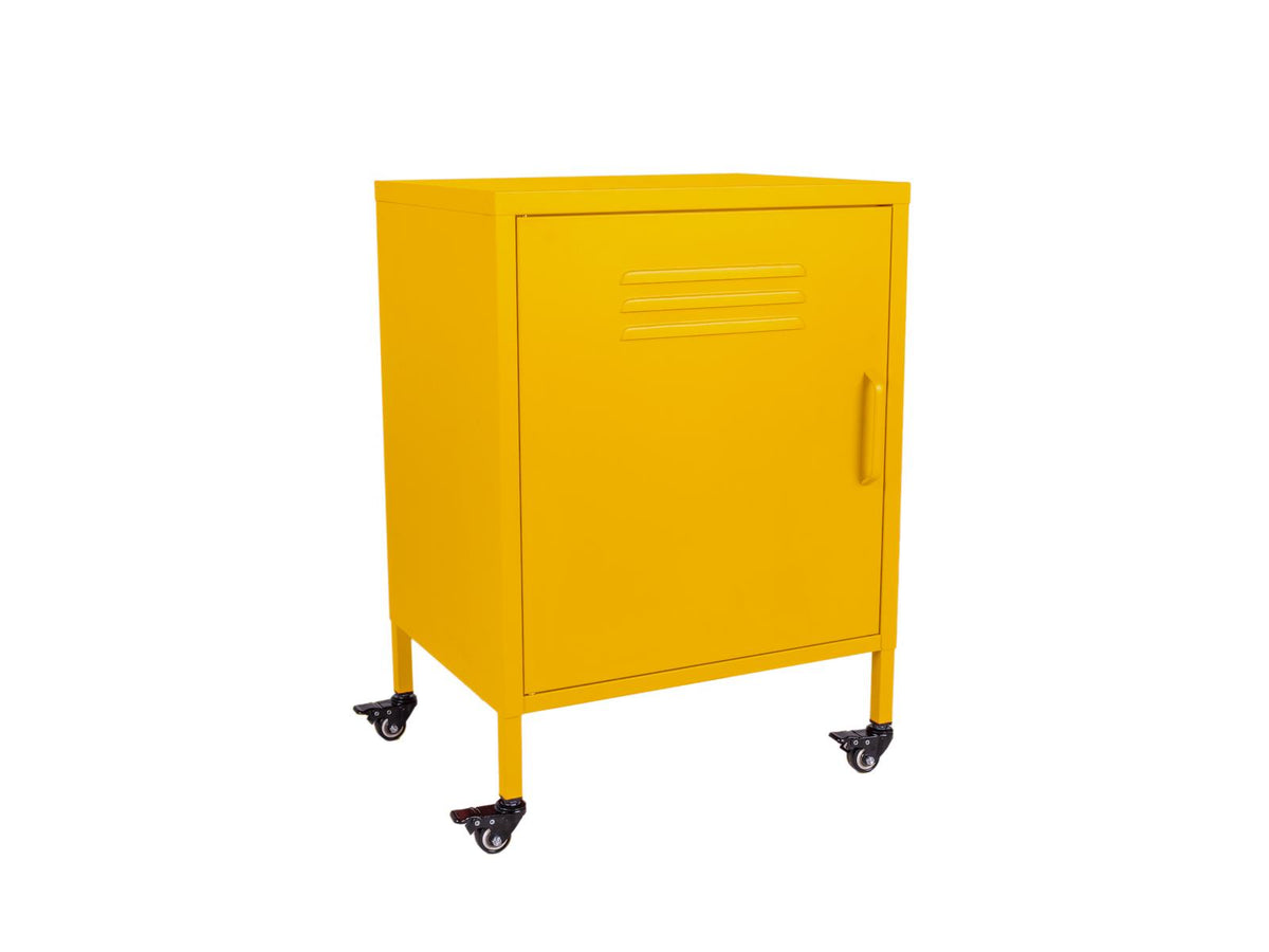 MaximaVida metalen lockerkastje Finn met wieltjes 52 x 40 x 67 cm okergeel