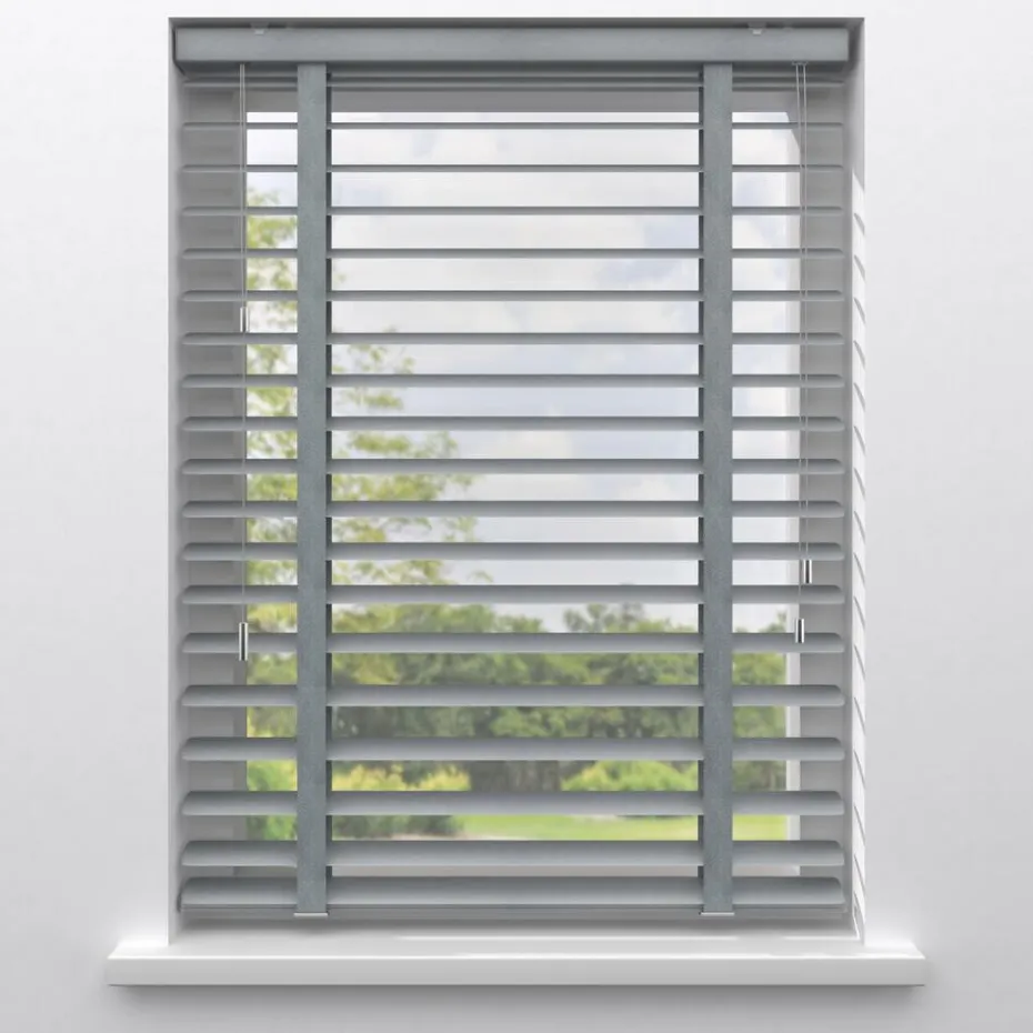 Kwantum Aluminium Jaloezieën | Houten Jaloezieën | Fenstr Aluminium Jaloezie Mels  50mm Grijs
