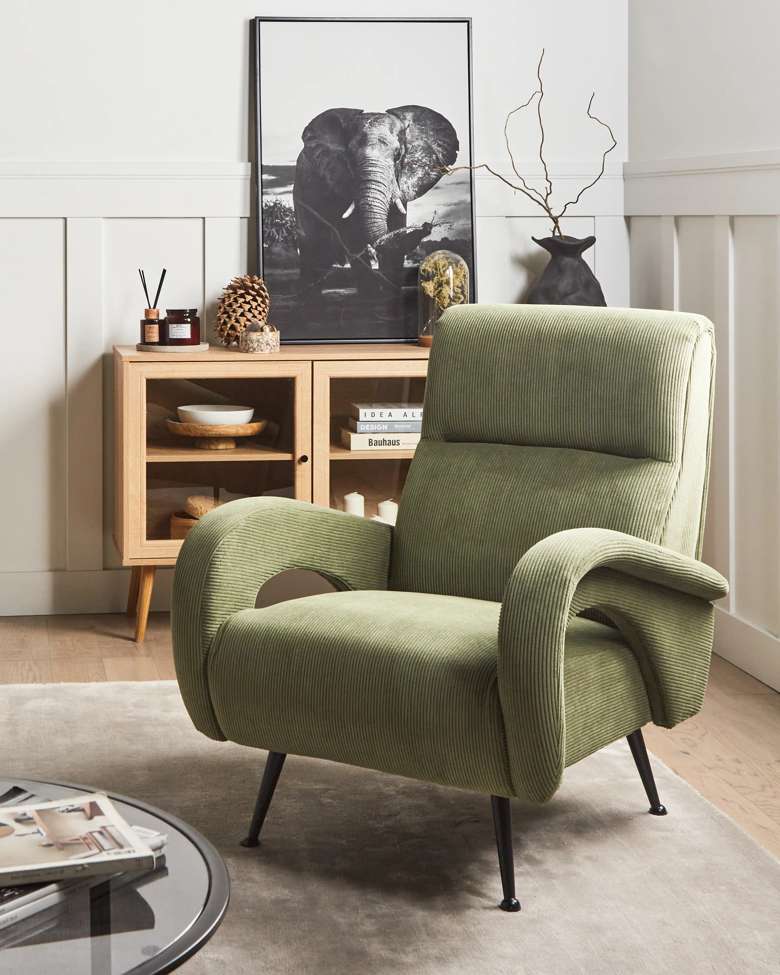 Armchair SVALOV Corduroy Green