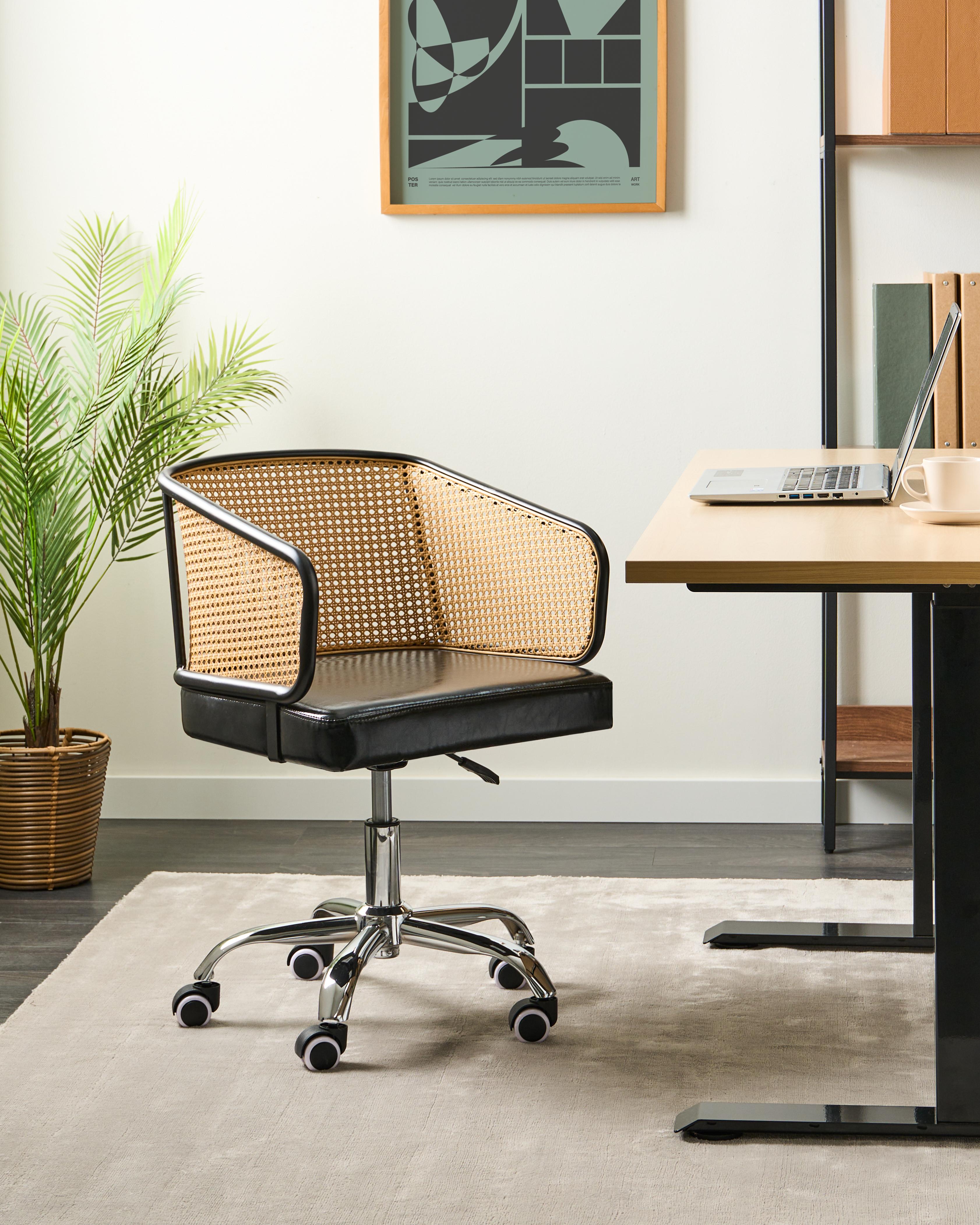 Desk Chair TUCSON Faux Leather Black