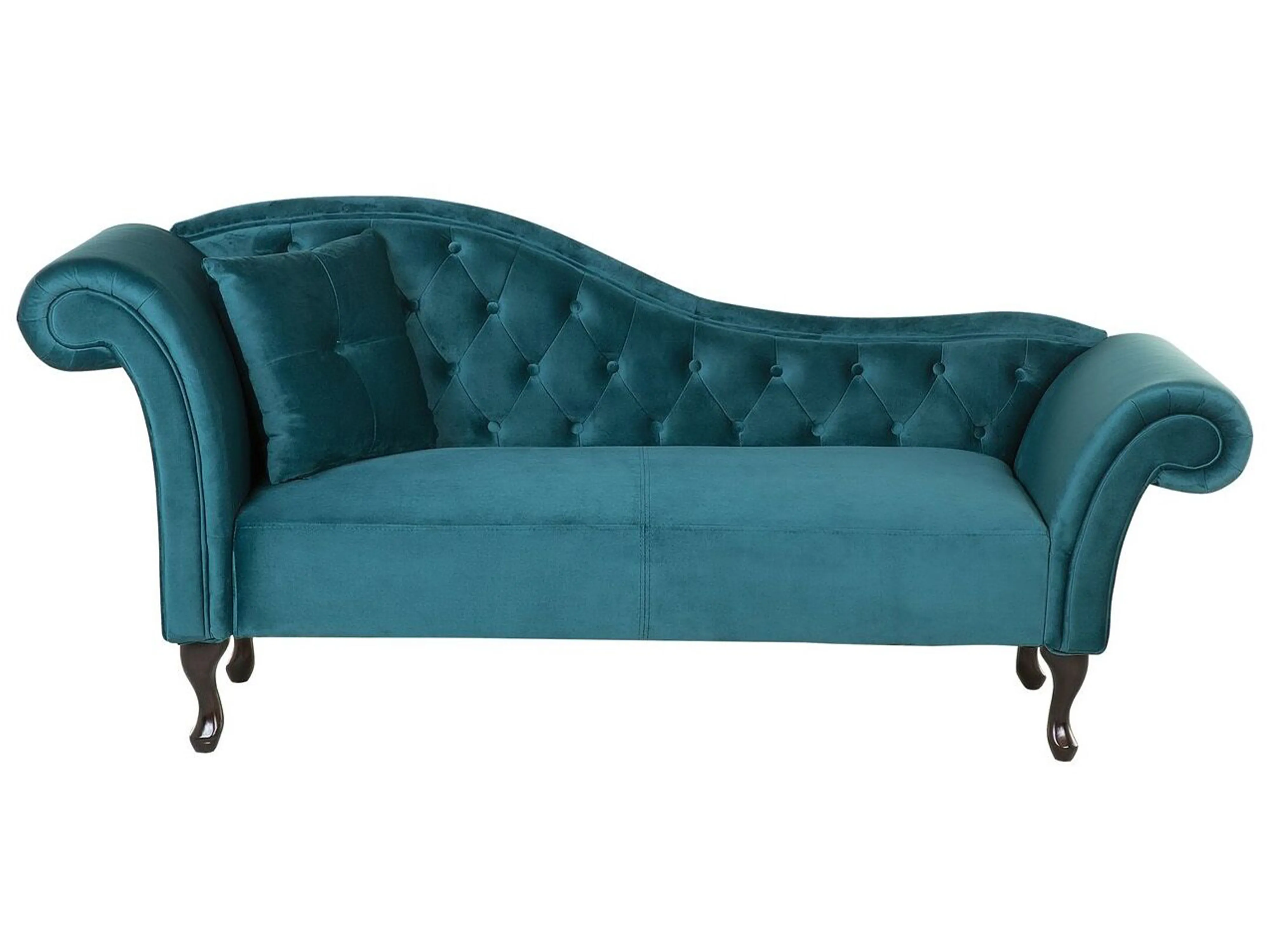 Left-Hand Chaise Longue LATTES Velvet Teal