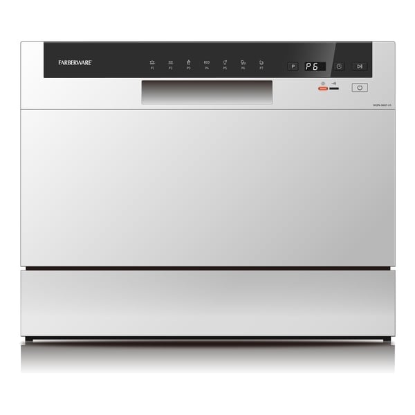 Farberware Professional FCD06ABBWHA 6-Piece Countertop Dishwasher, White