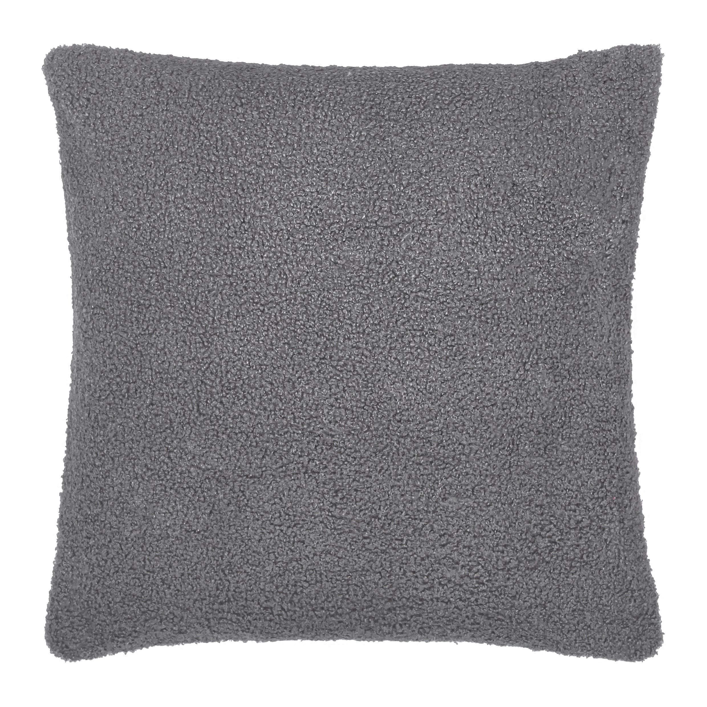 QUVIO Sierkussenhoes teddy - 45x45cm – Donker grijs