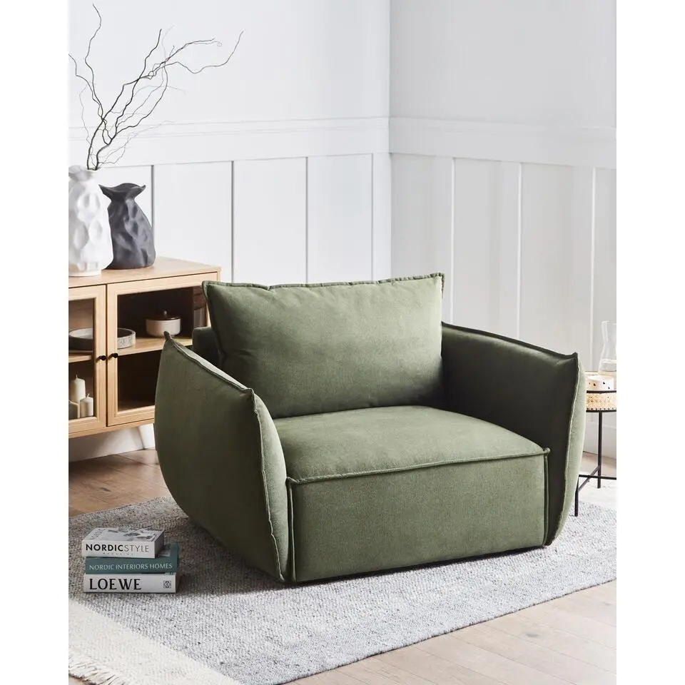 KUNES - Fauteuil - Groen - Polyester