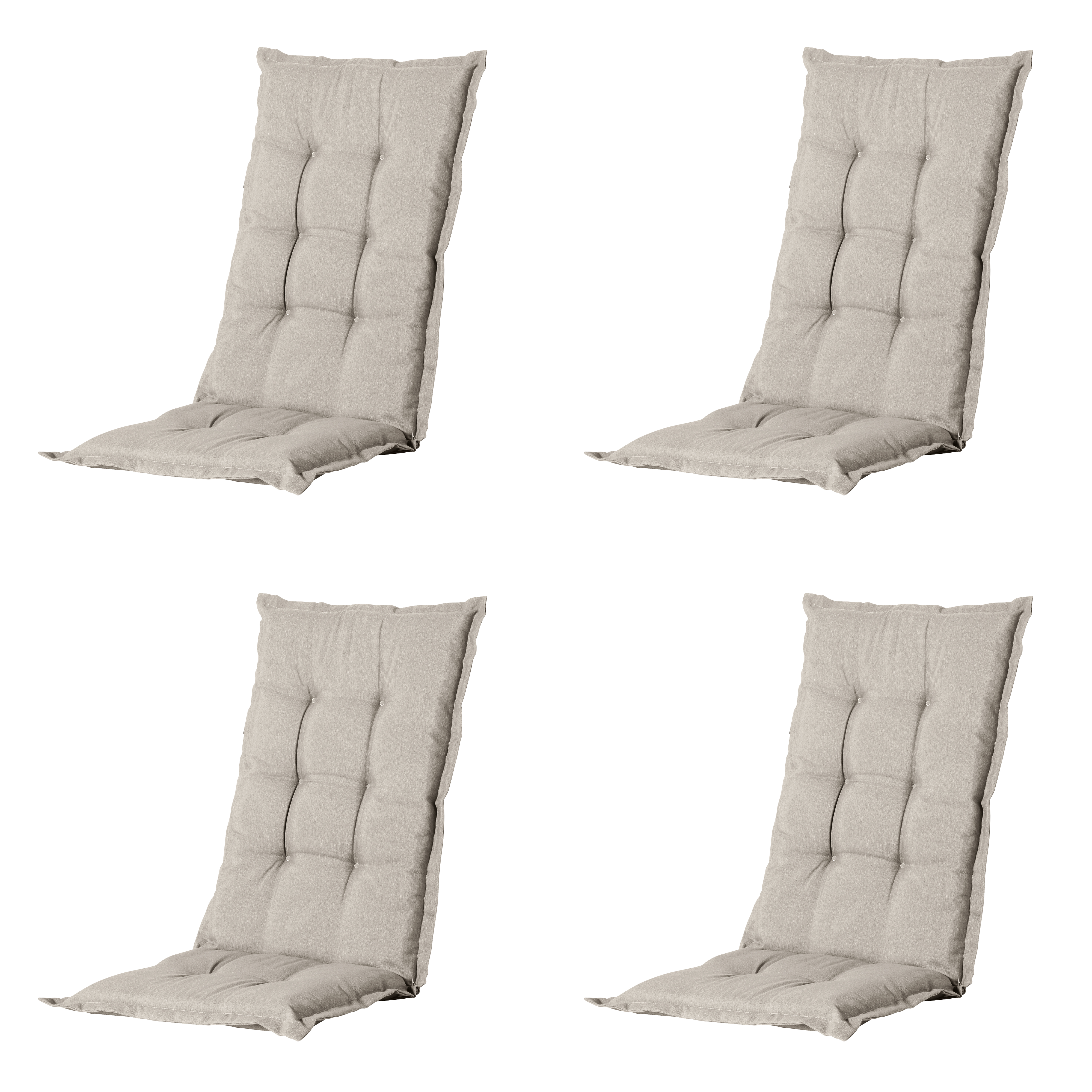 Madison tuinstoelkussen hoge rug Panama - beige - 123x50x5cm - set van 4