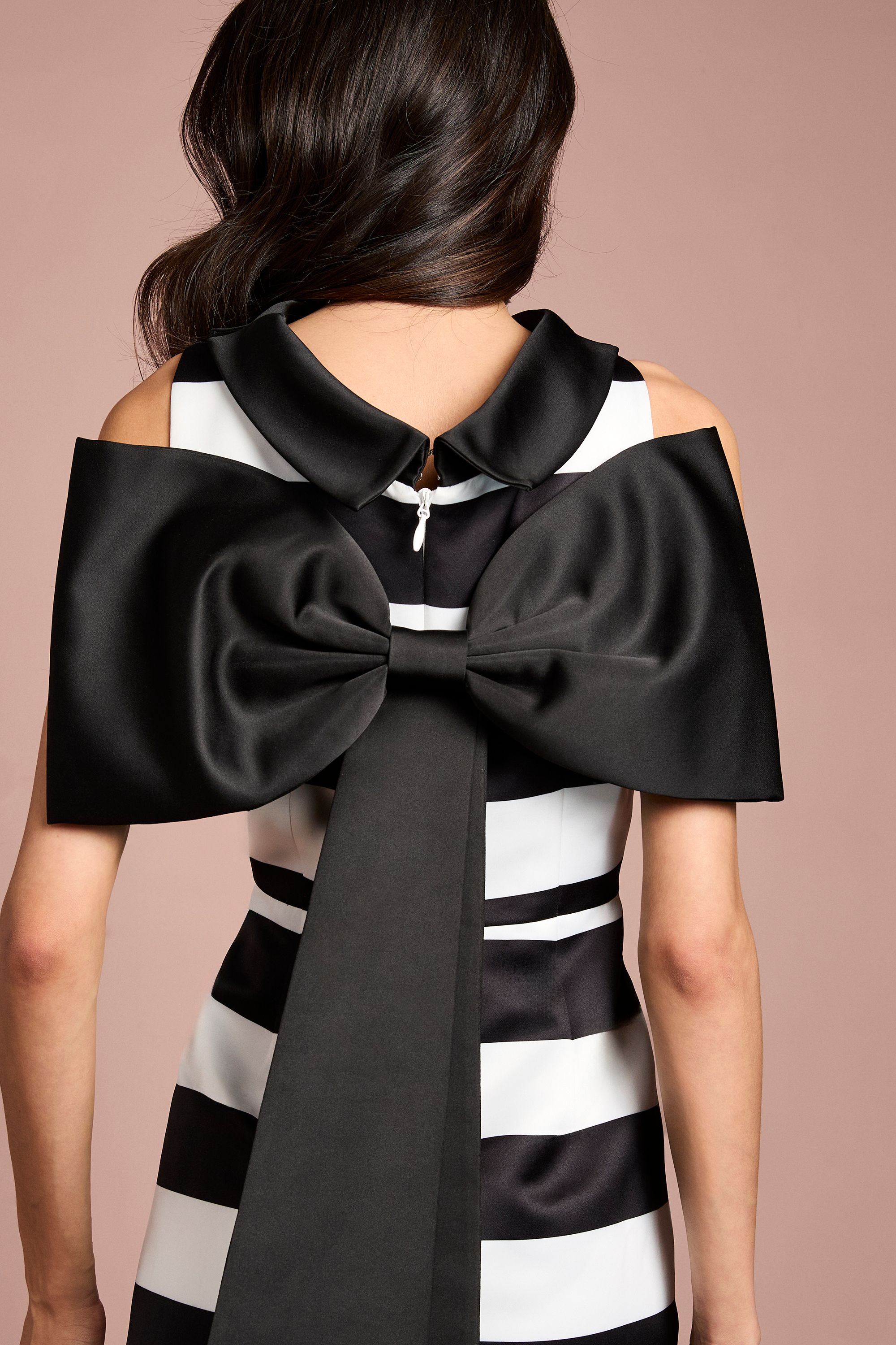 Coast Muse Striped Bow Back Shift Midi Dress