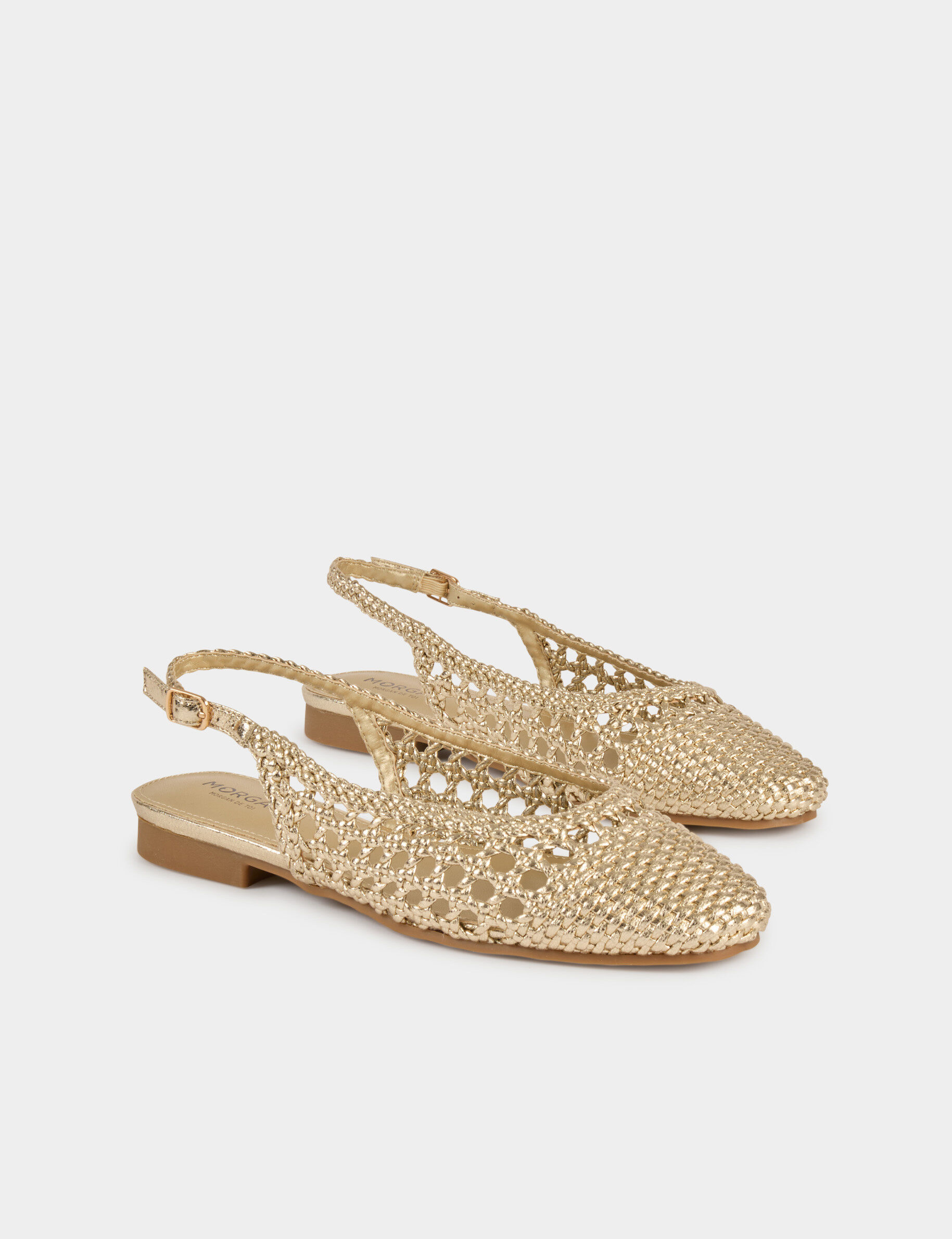 Flat Braided Sandal Gold Yellow Women