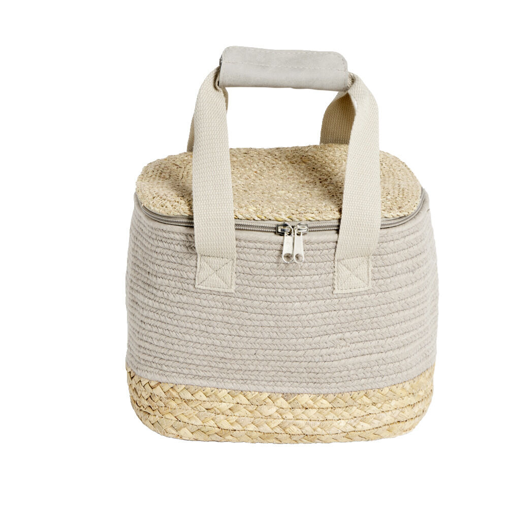 Sac fraÎcheur 9L jute beige et coton marron 23x18,5x20cm