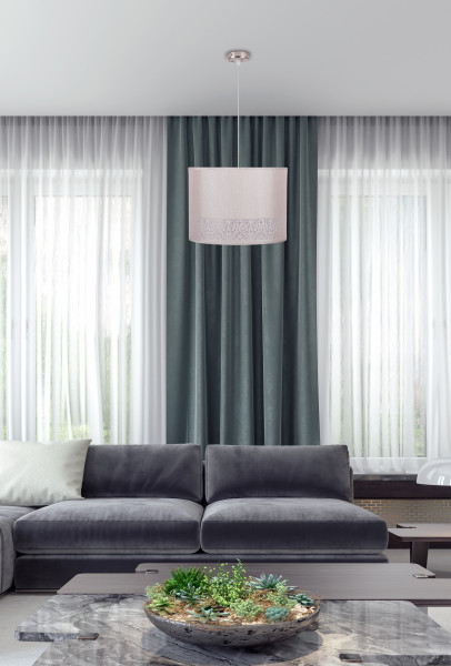 Lampa wisząca srebrno-beżowa ARABESCA 1xE27x60W wym: 110x33x33 cm Candellux