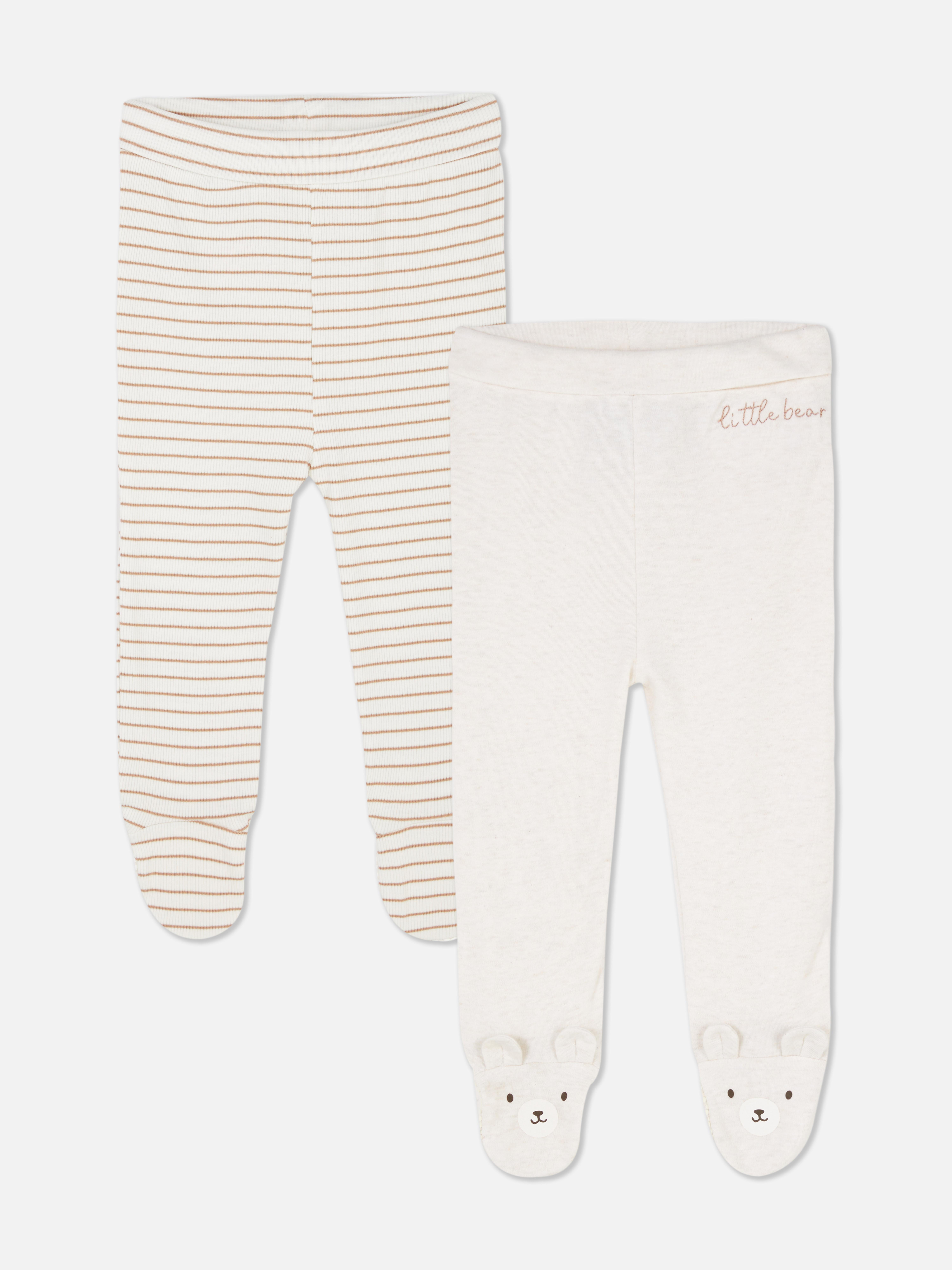 0-18mths | 2pk Footed Leggings