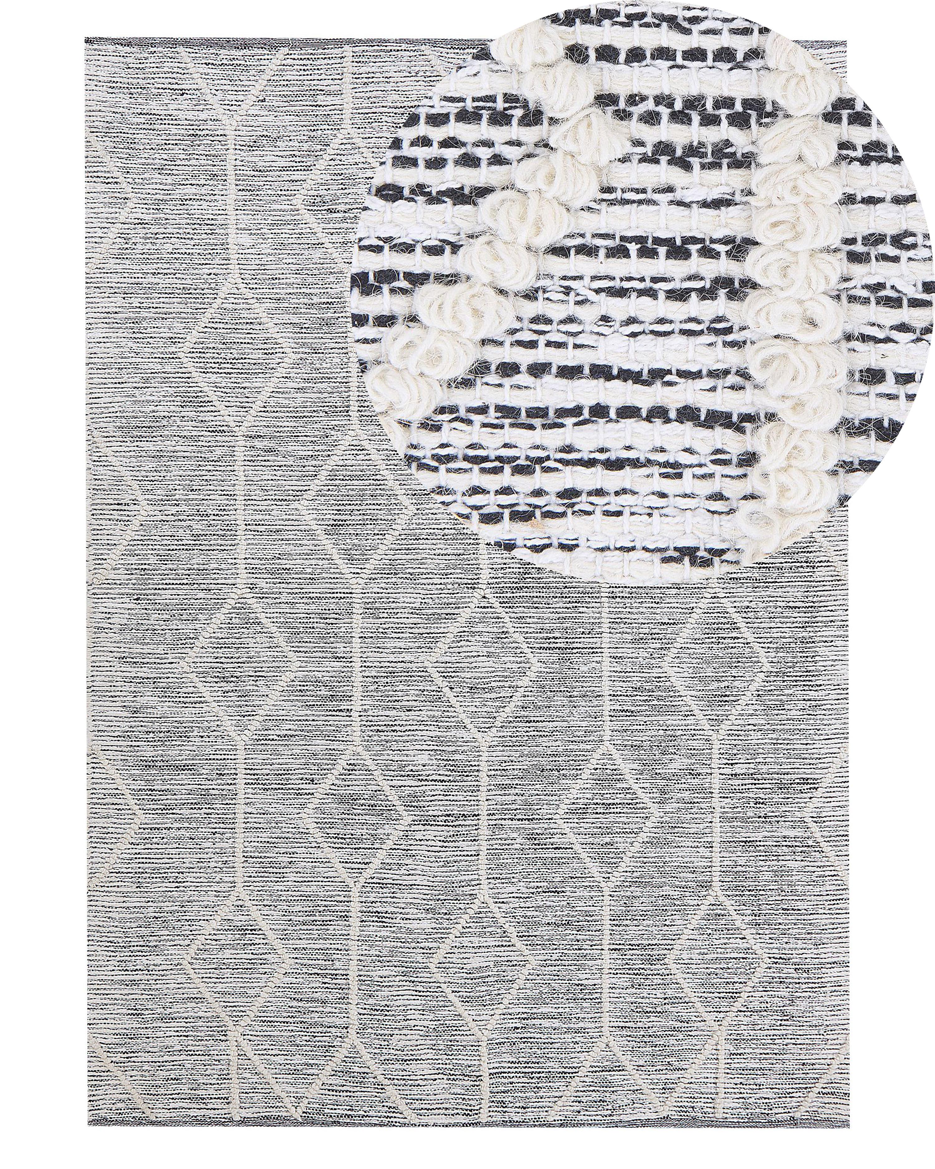 Rug EDREMIT Grey 140 x 200 cm Cotton